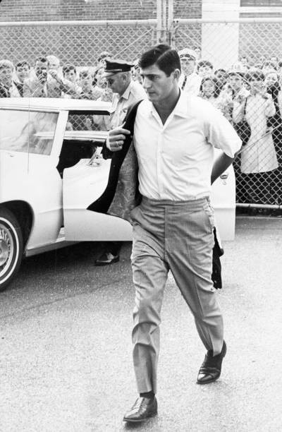 Boston Red Sox outfielder Carl Yastrzemski walks through play- Boston Old Photo
