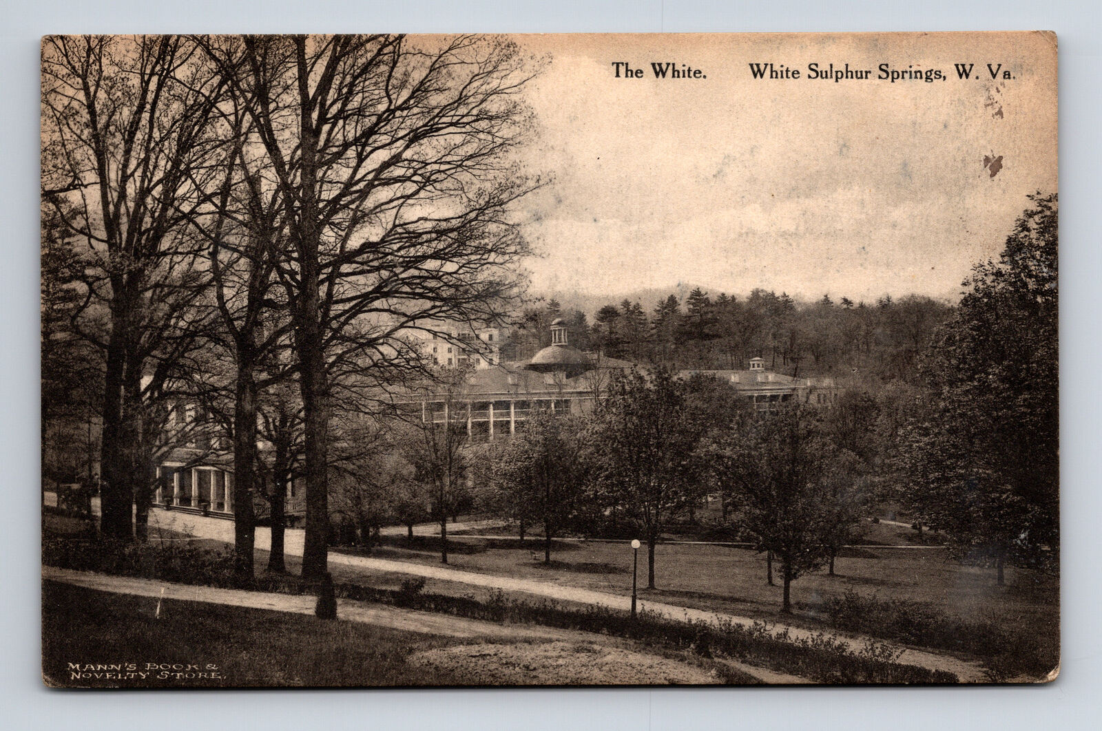 1914 Greenbrier Old White Hotel White Sulver Springs WV Manns Books Postcard