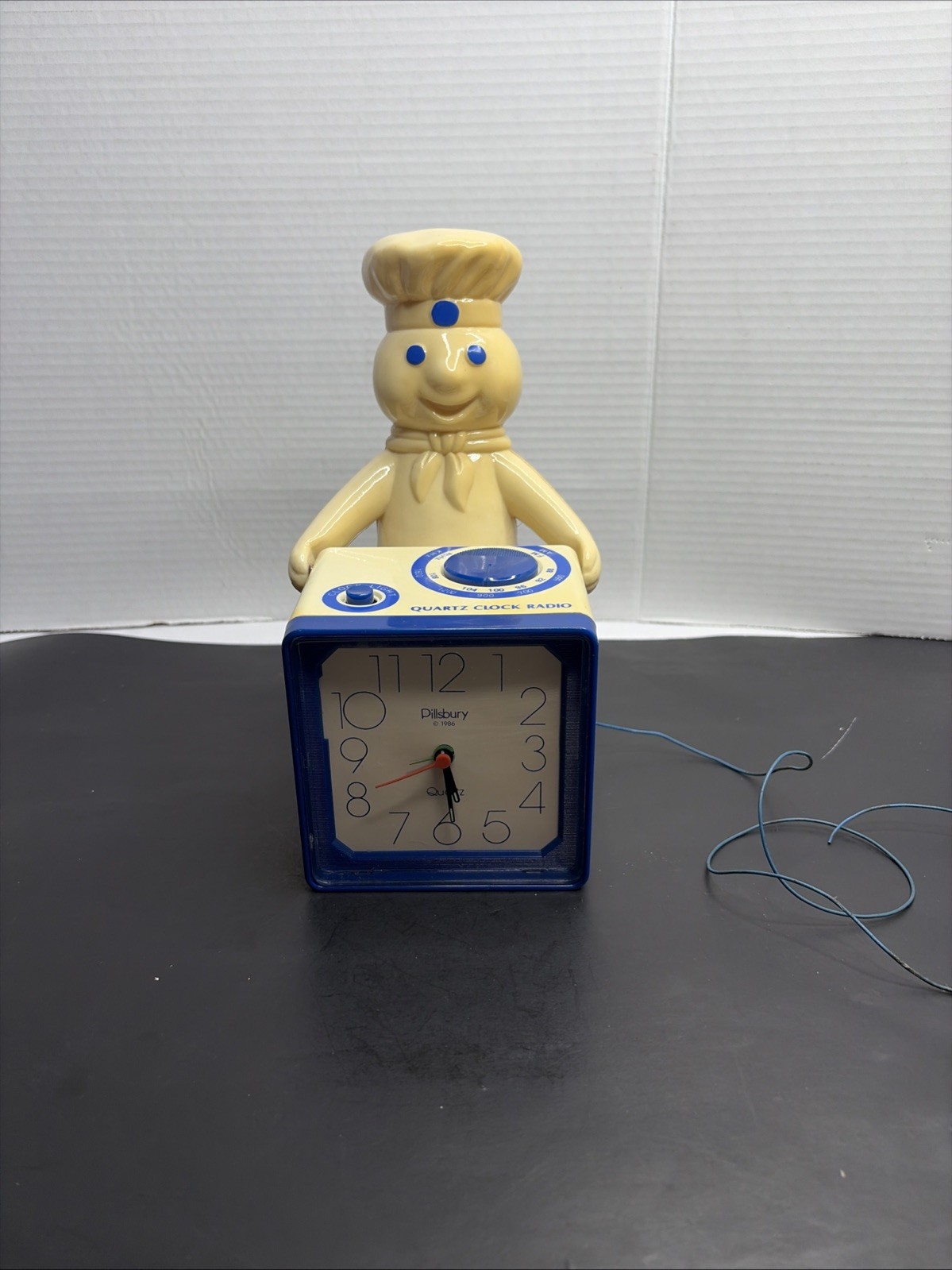 Rare 1986 Pillsbury Doughboy Poppin Fresh Quartz Clock Radio 80s Advertising VTG