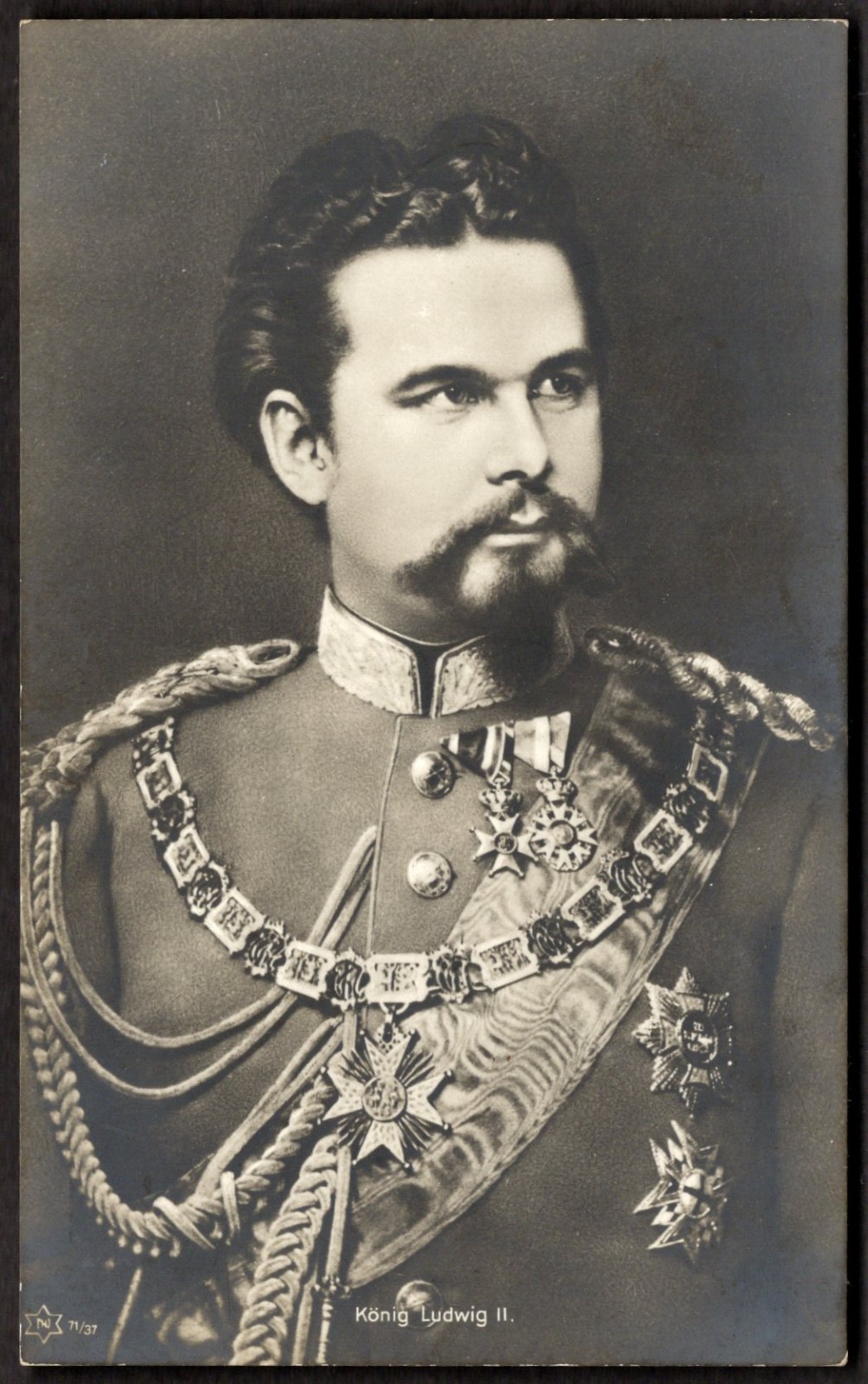GERMANY ROYALTY 1910s King Ludwig II of Bavaria. Real Photo Postcard