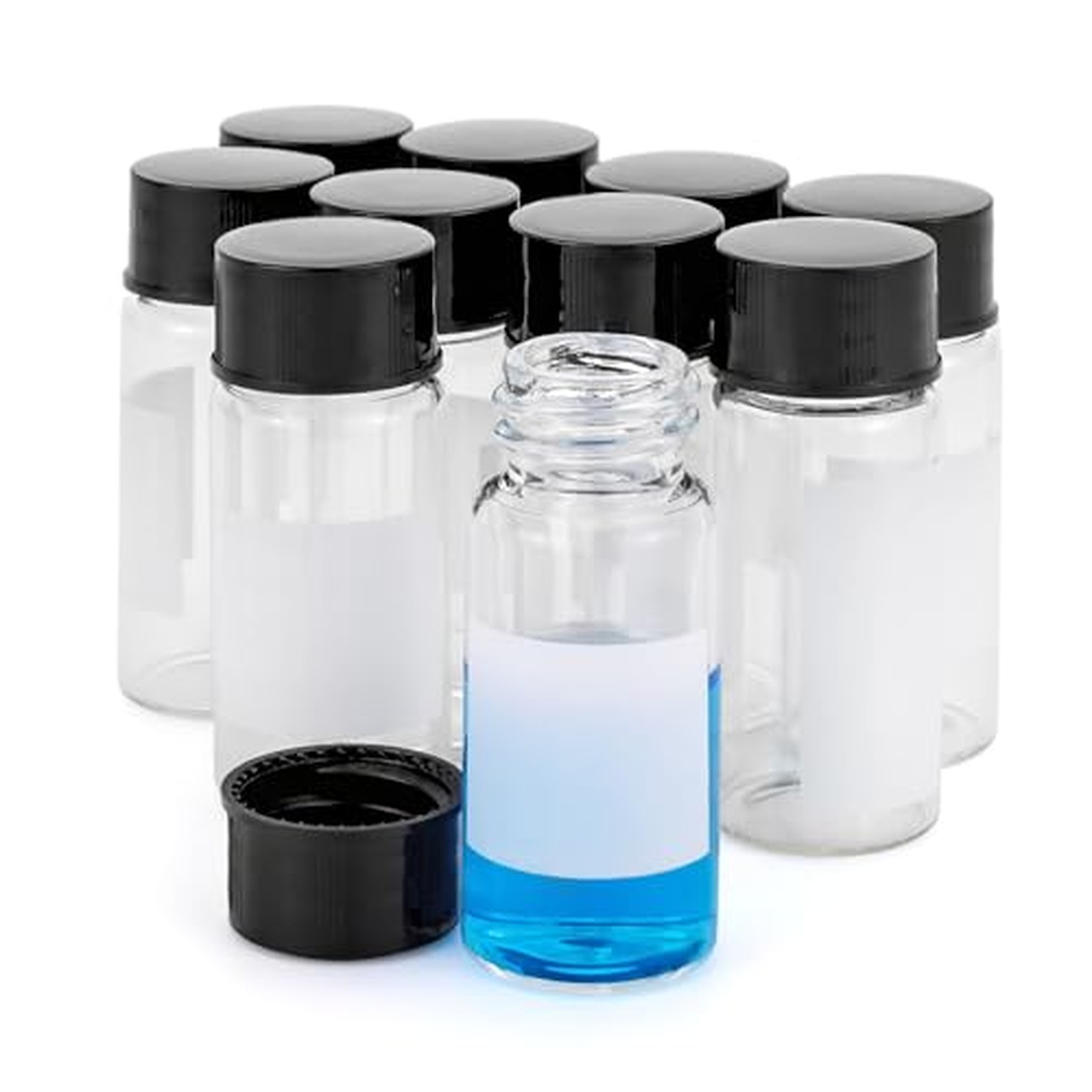Kesell 10ml Glass Vial with Lid, 10-Pack Clear 10ml/Writable