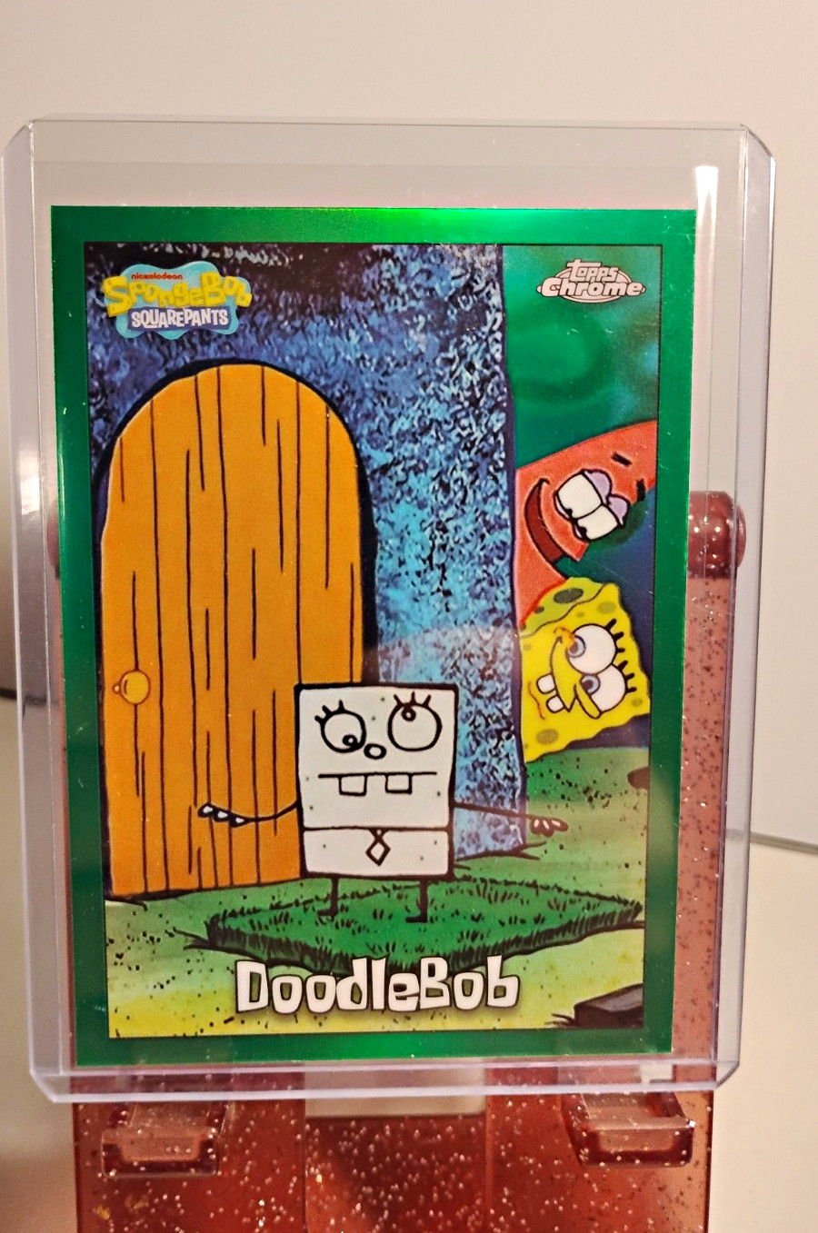 2025 Topps Chrome SpongeBob SquarePants #2 DoodleBob Green Kelp Refractor 