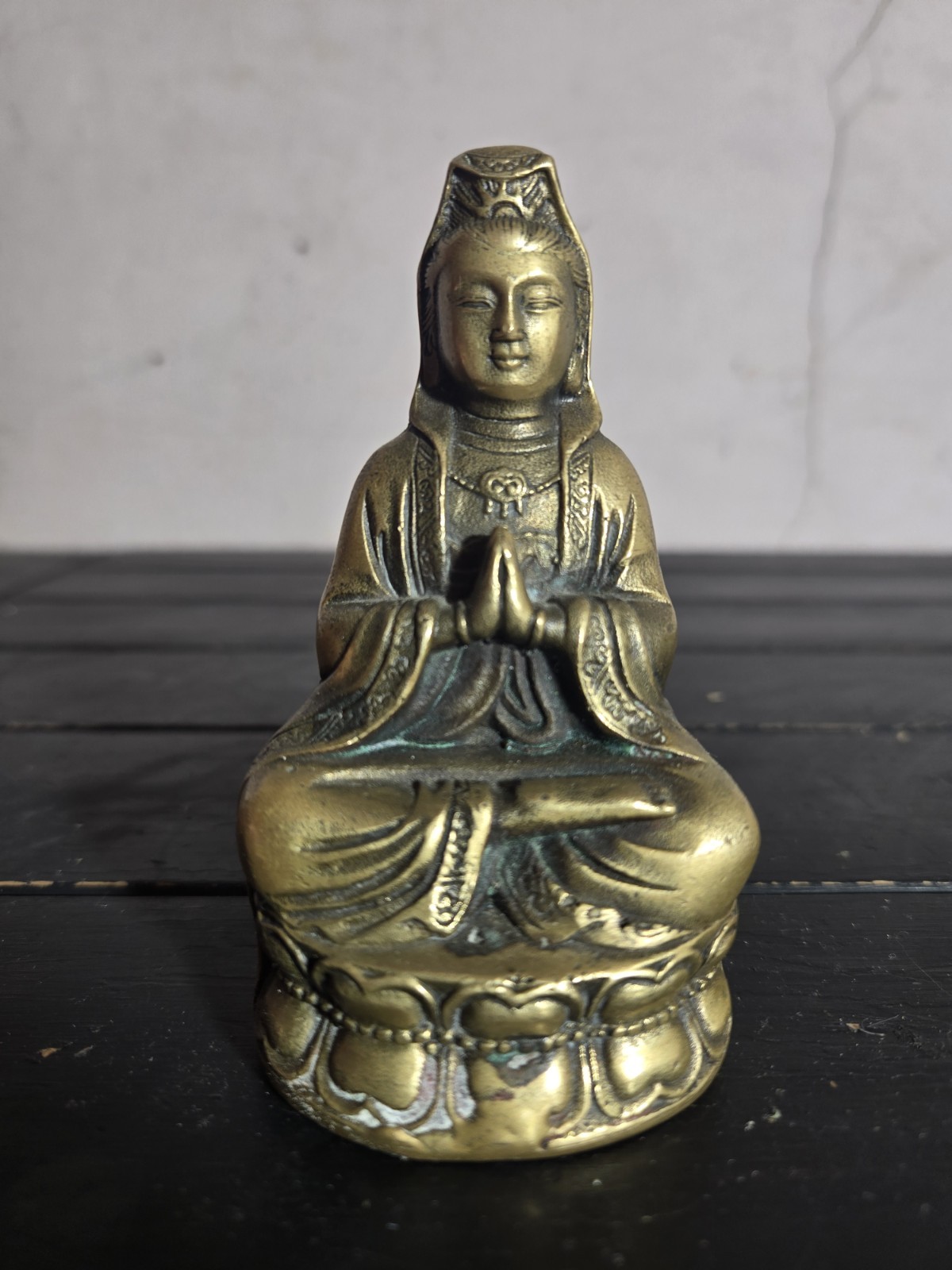 Brass Quan Yin Made In China Stamped 4.25