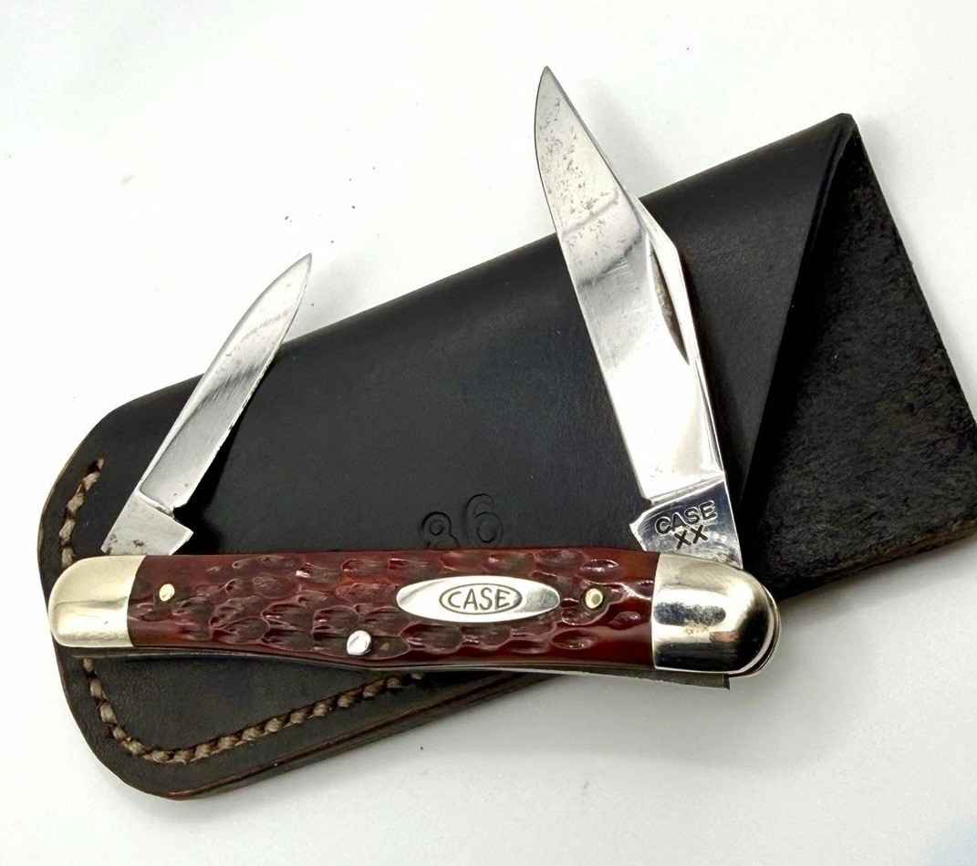Case XX 1940-1964 Beautiful Red Bone Half Whittler *UNUSED*