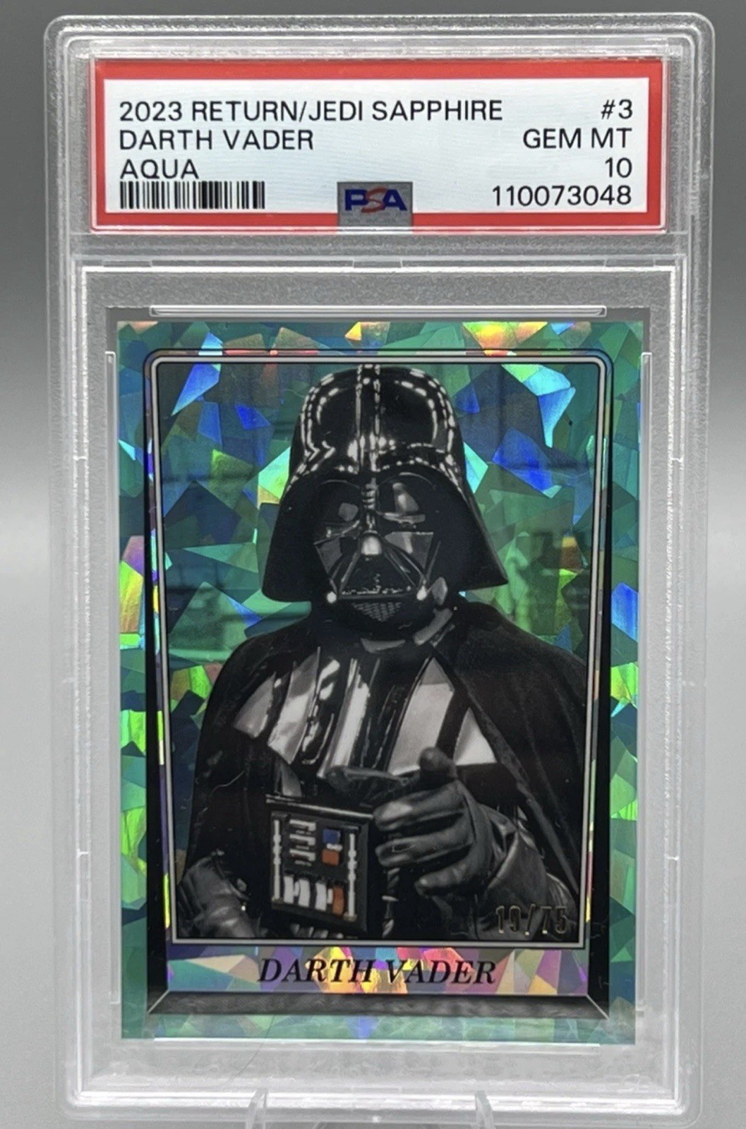 🔥#19/75 Darth Vader 2023 TOPPS SAPPHIRE STAR WARS RETURN OF THE JEDI PSA 10 💪