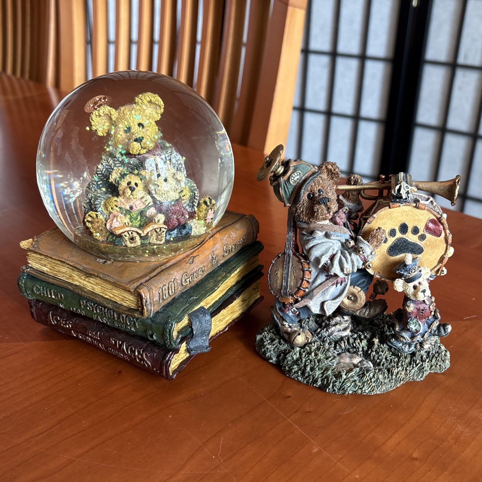 Boyds Bears And Friends - One Bear Band & Snow Globe - Bearstone Collection Lot