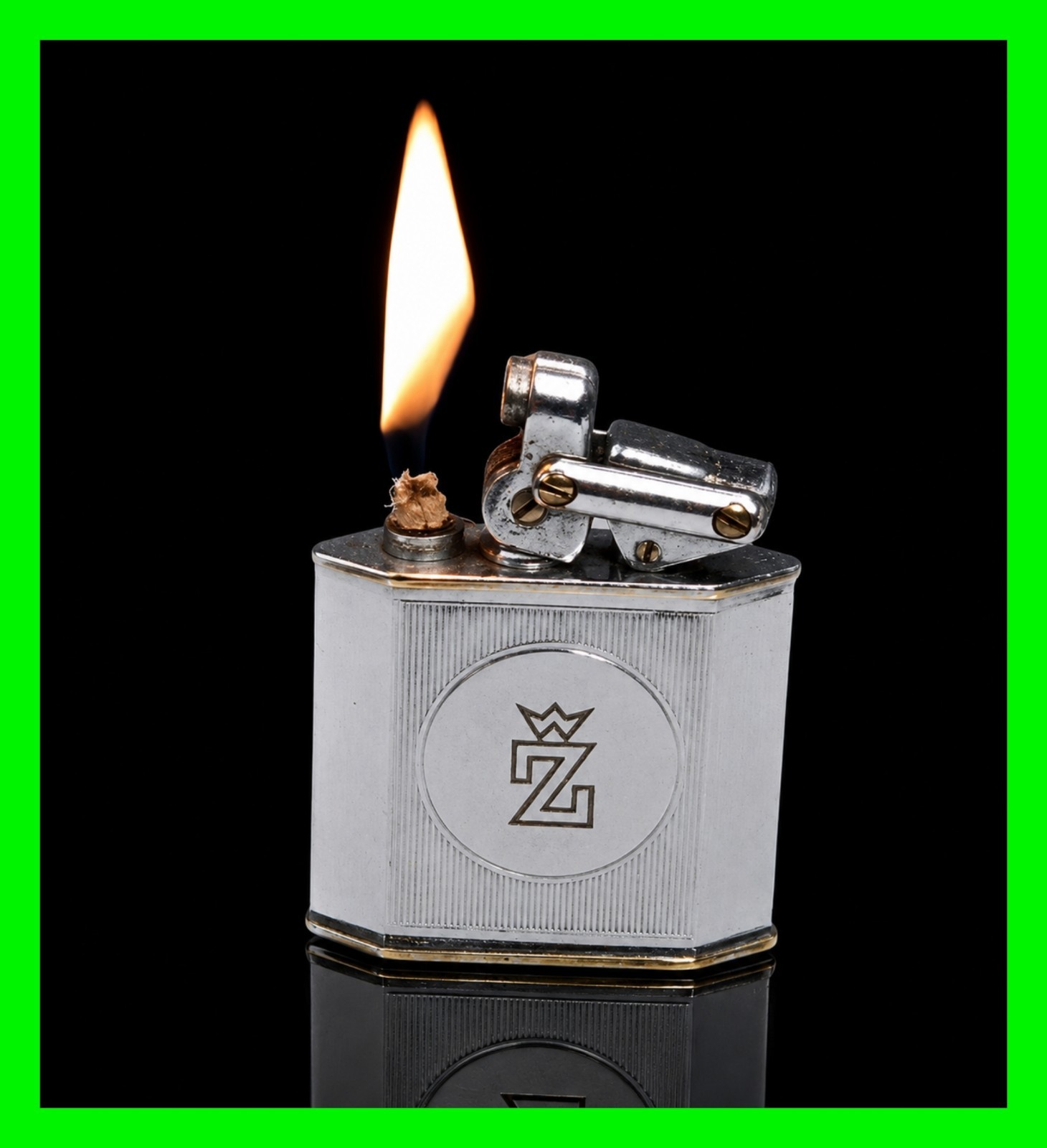 Vintage KW Karl Wieden Snap light Semi Automatic Model 880 Petrol Lighter WORKIN