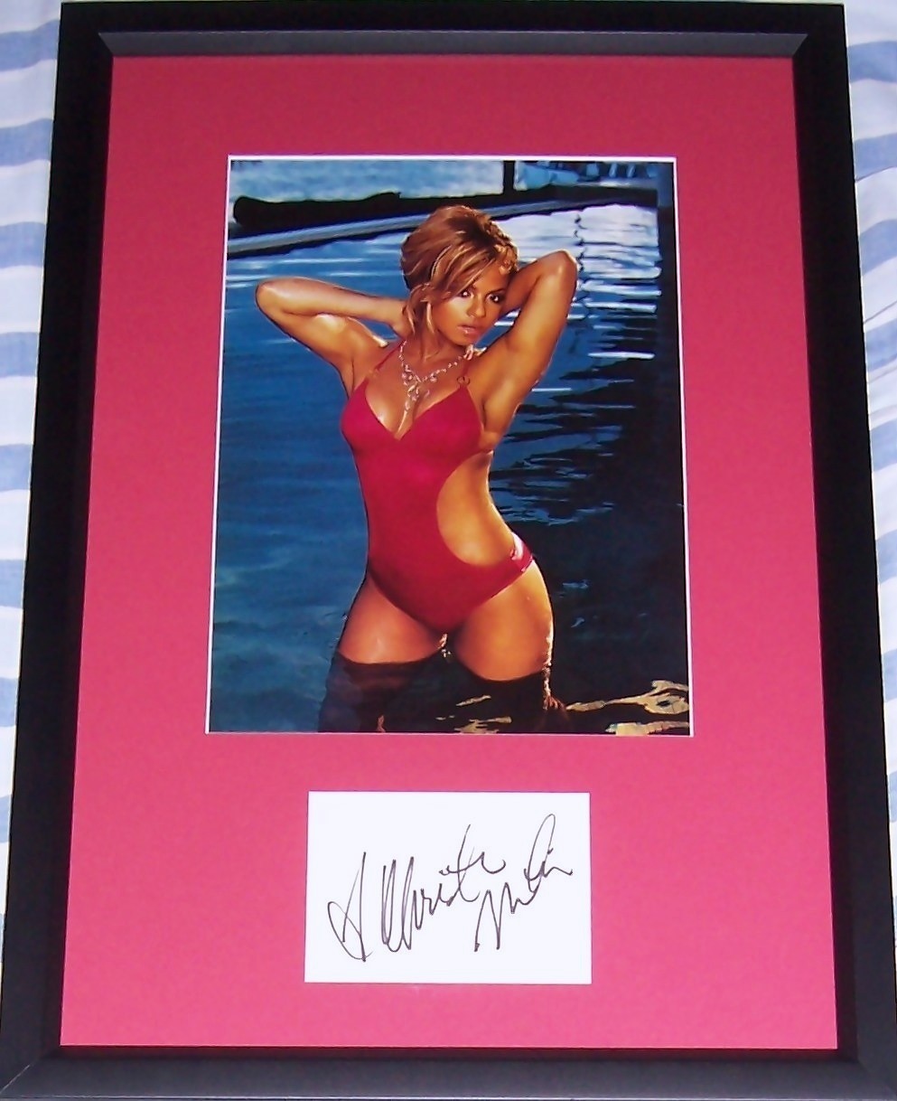 Christina Milian cut signed autograph Maxim sexy 8x10 swimsuit photo framed JSA