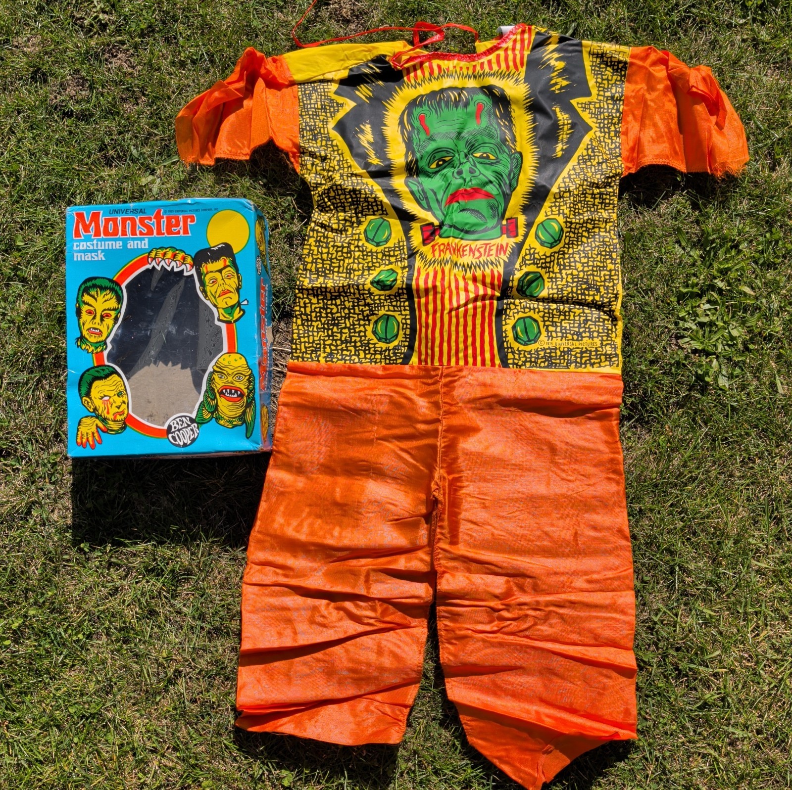 Vtg 1973/1975 Ben Cooper Frankenstein Costume & Box ONLY Universal Monsters