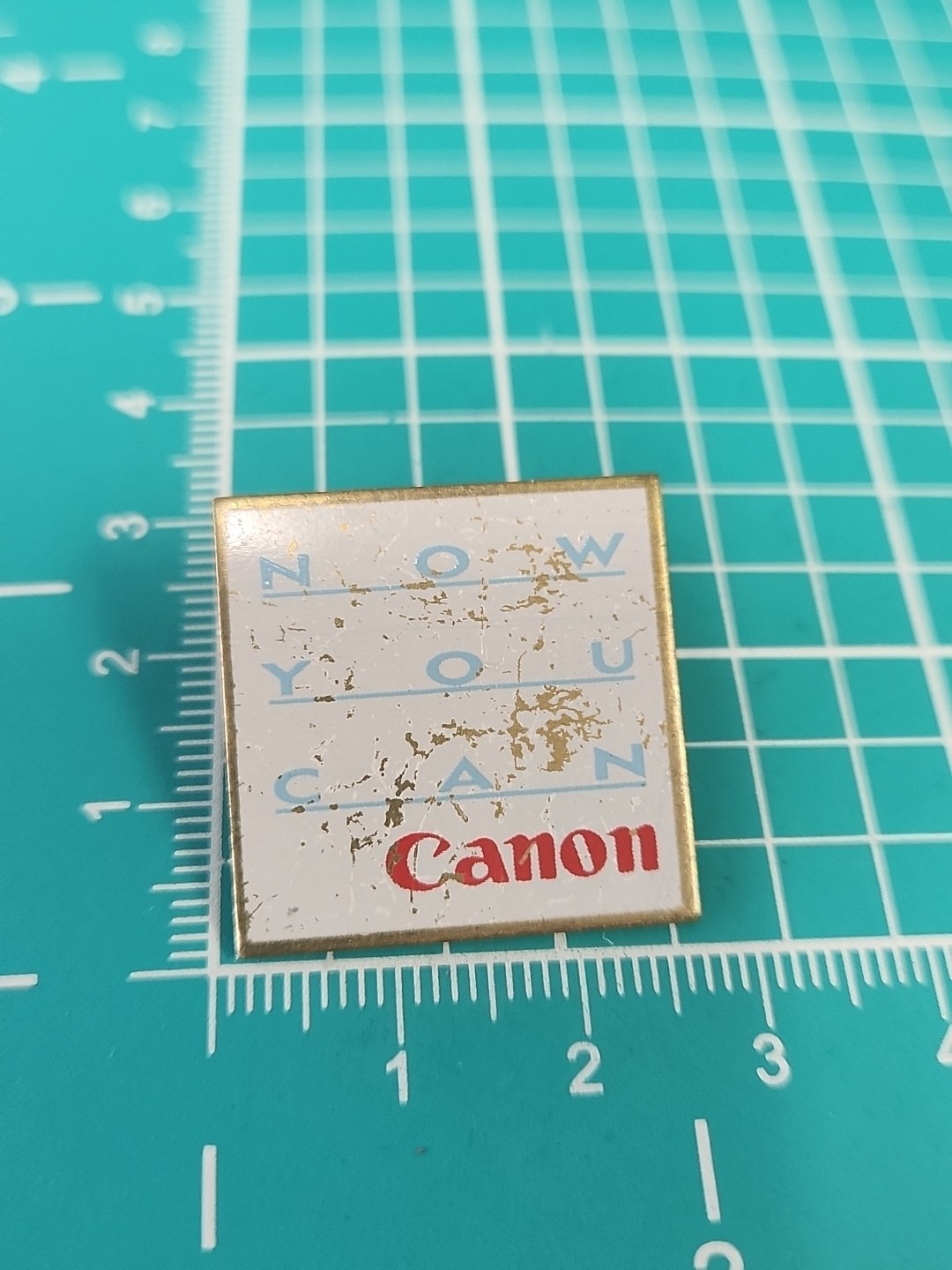 Vtg Canon Now You Can Gold Tone Lapel Pin