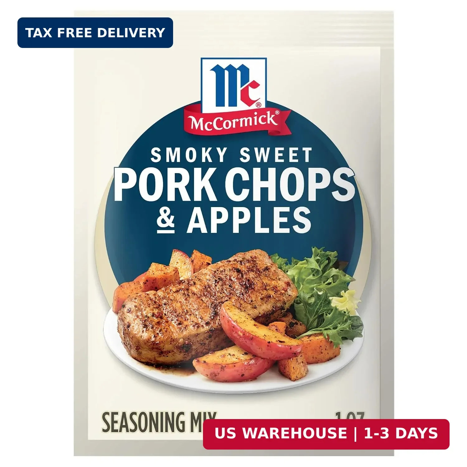 Seasoning Mix, Smoky Sweet Pork Chops & Apples, Hearty, Brown Sugar, Bourbon, Hi