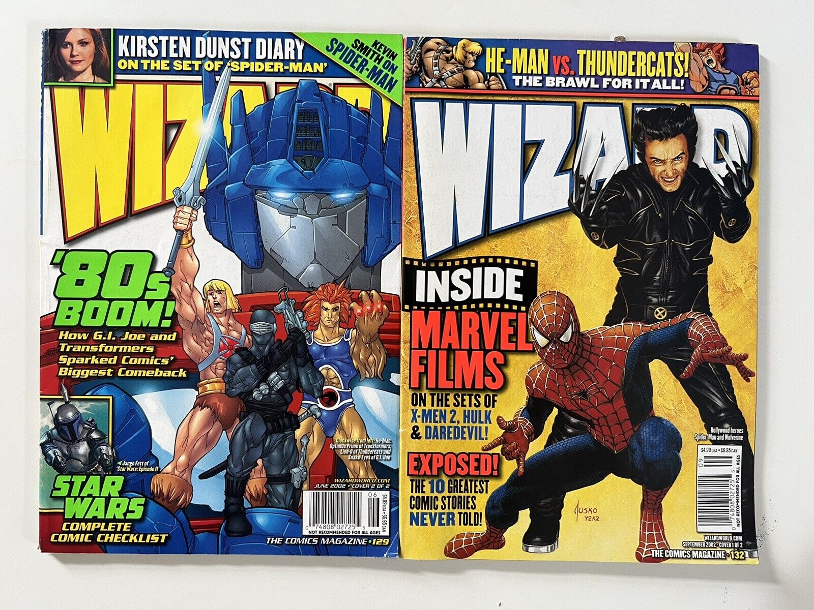 Wizard Magazine Lot Of 2 Issues 129,132 2002