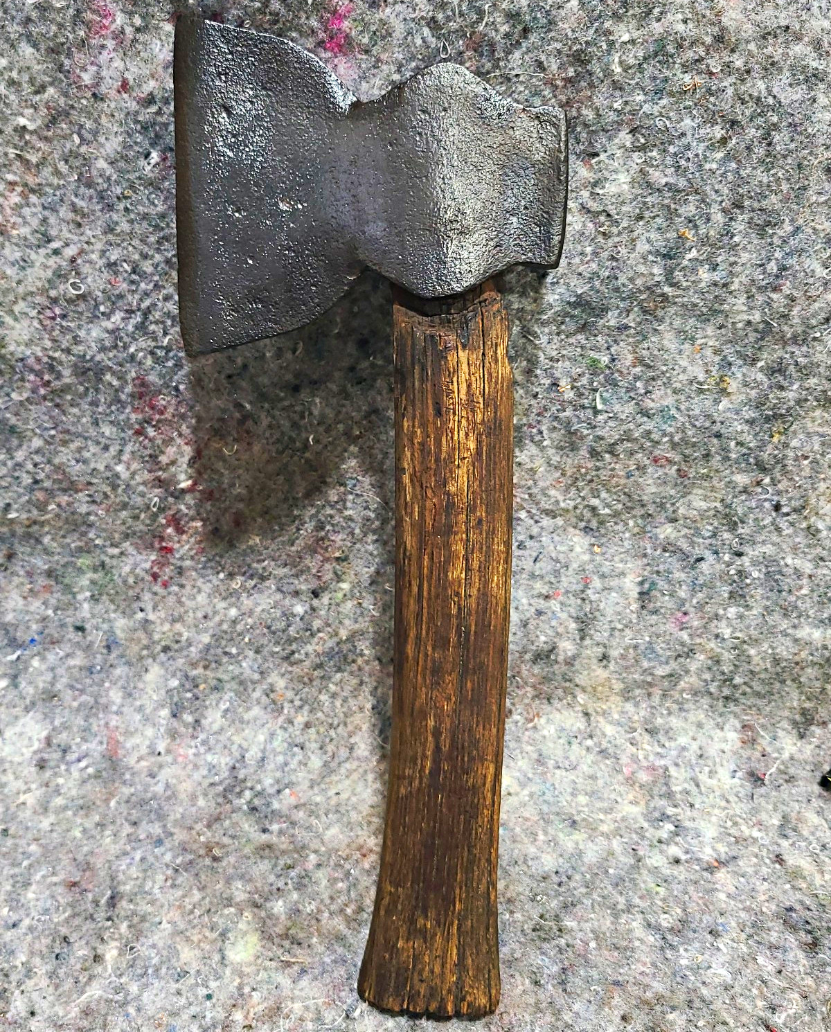 Vtg Original Early Hewing Broad Hatchet w/ Wooden Handle