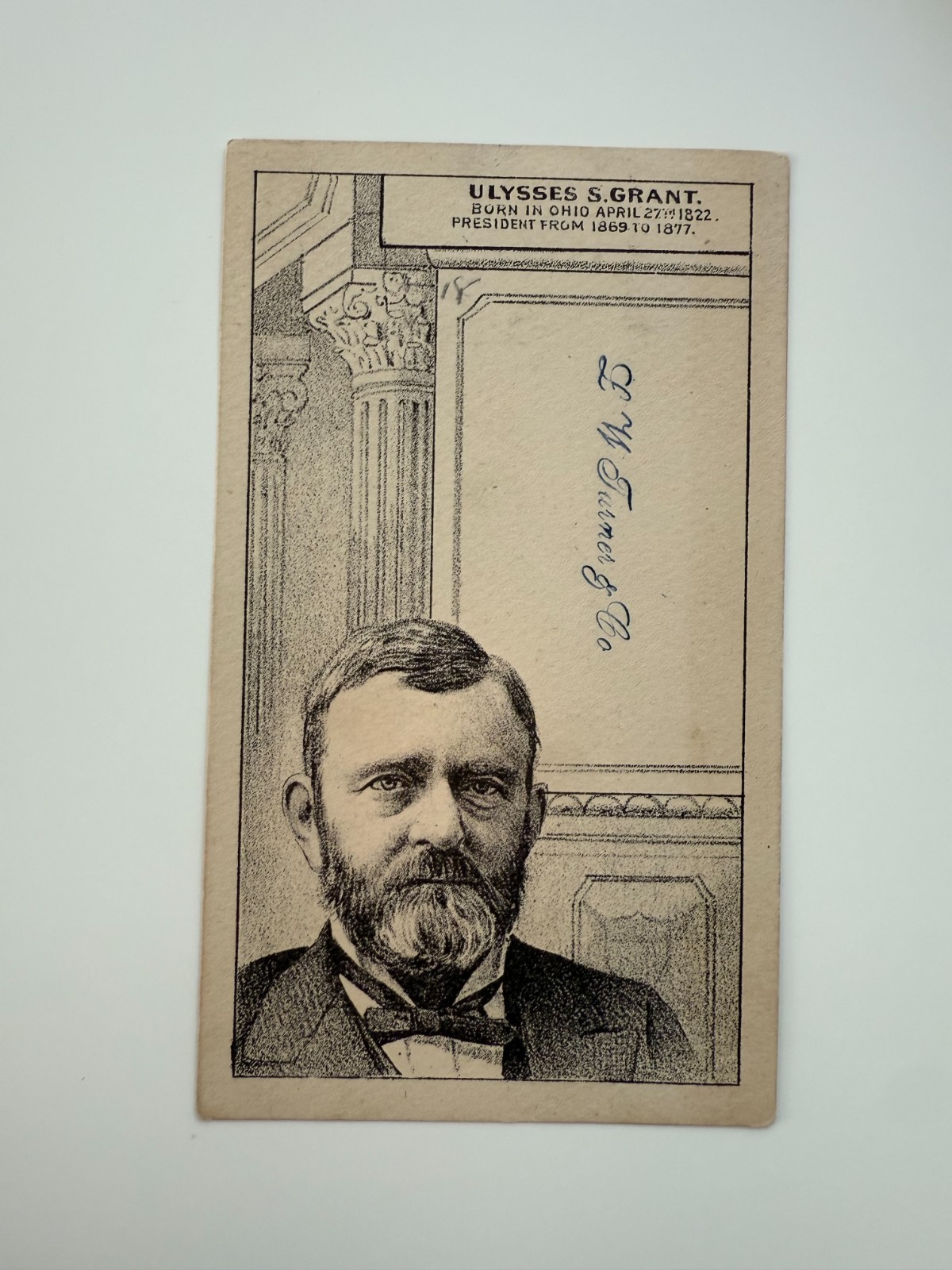 1880's HD2A Trade Card - President Ulysses S. Grant 1880's HD2A Trade Card - President Ulysses S. Grant