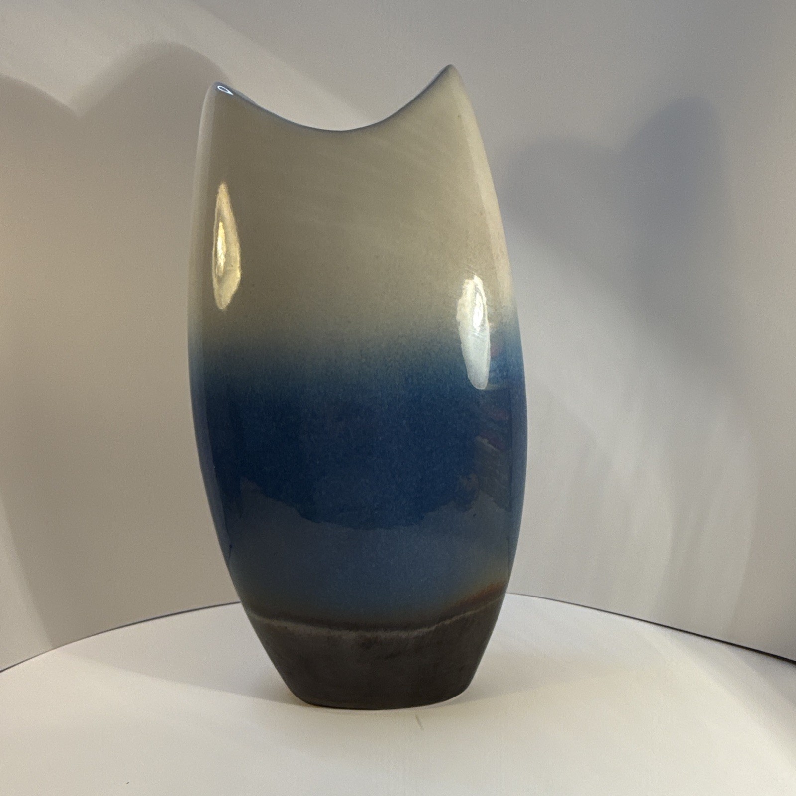 Blue Ombre 13 Inches Tall Moon Vase Ceramic Vase