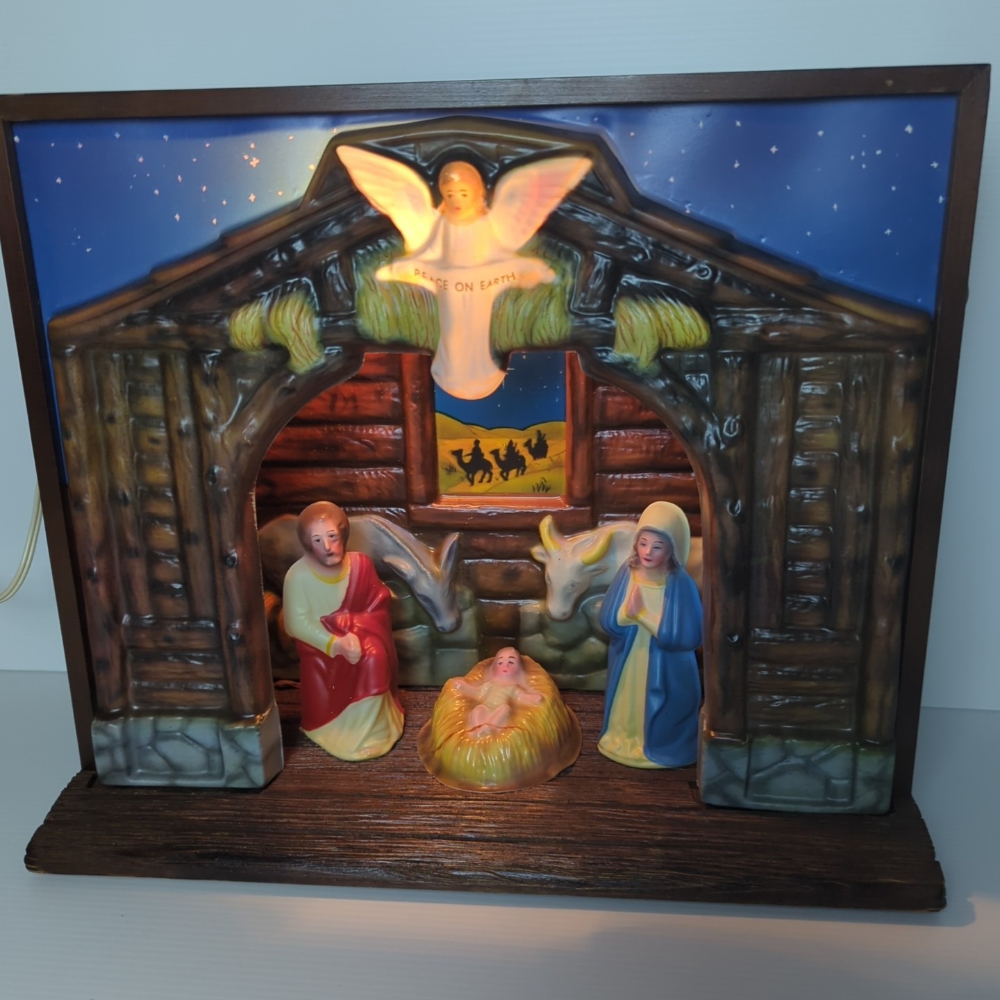 Vtg 1954 ROYAL Electric musical Light up Nativity Scene MUSIC BOX #900 RARE
