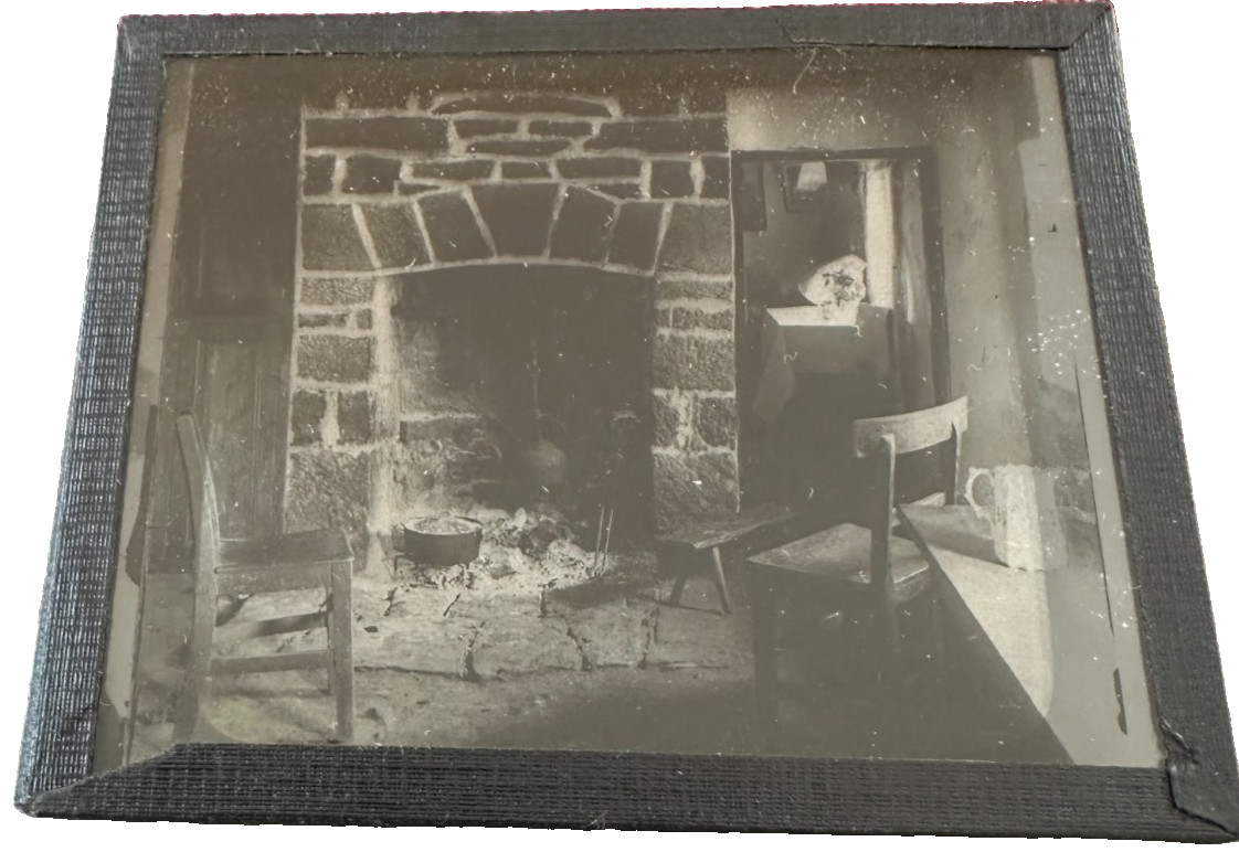 Antique Keystone Underwood Glass Slide P270 Family Cooking Peat Fire Antique Keystone Underwood Glass Slide P270 Family Cooking Peat Fire