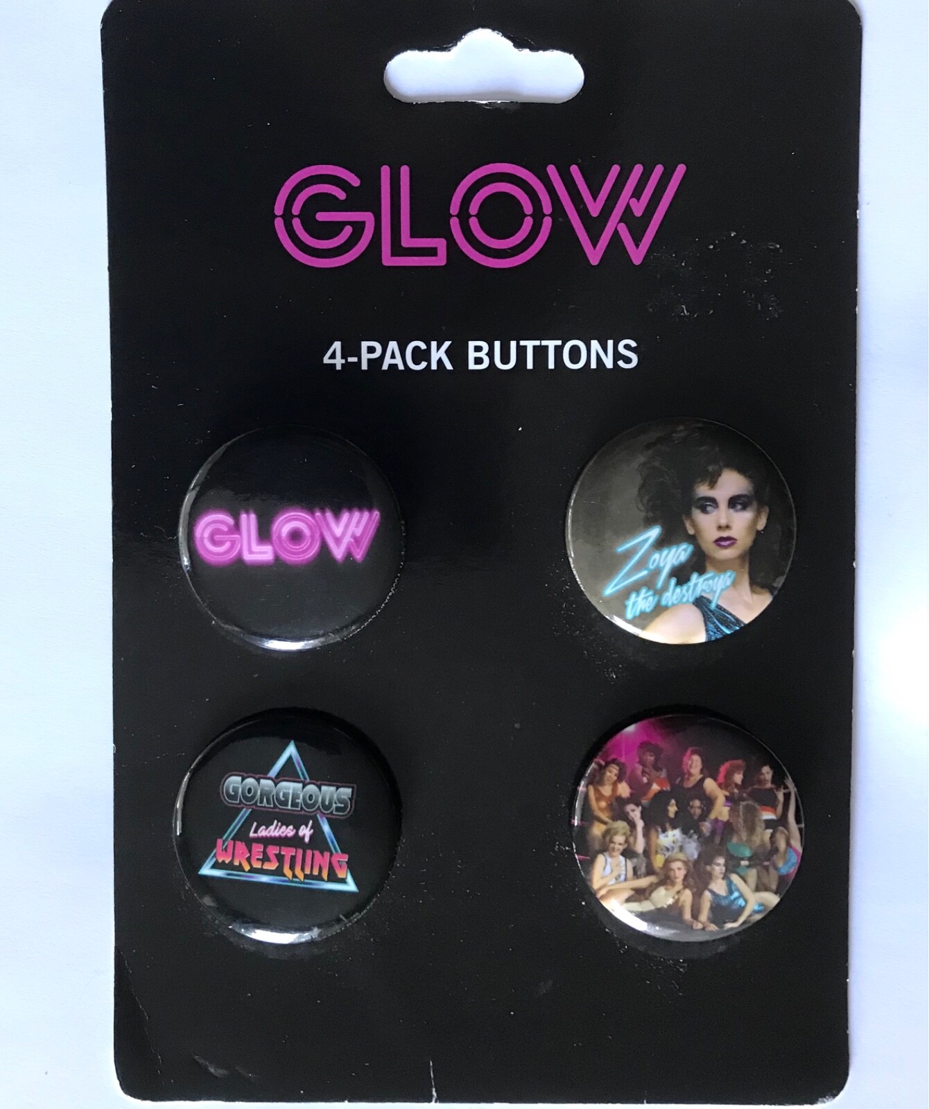 NEW NETFLIX GLOW 4-Pack Buttons