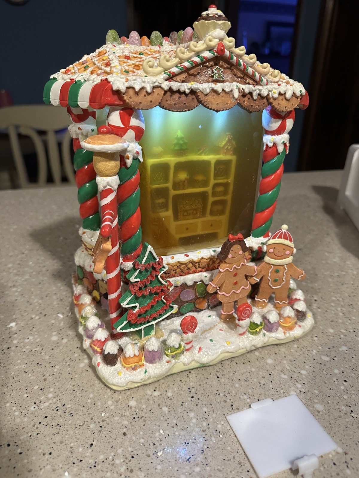 Rare Fiber Optic Gingerbread Light Up House Christmas Holiday Collection