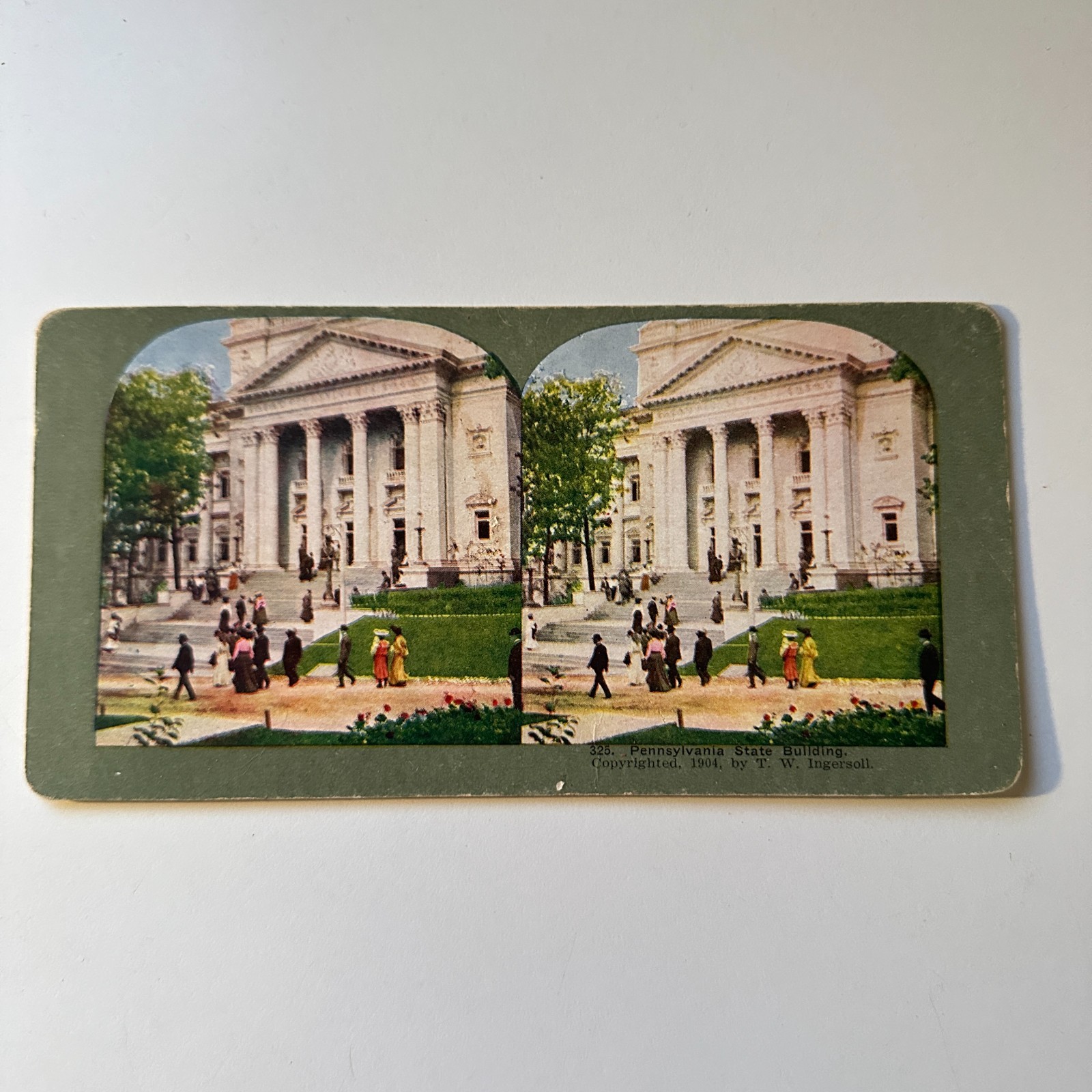 Pennsylvania State Building The Keystone State Antique Stereoview Card 5H6-6