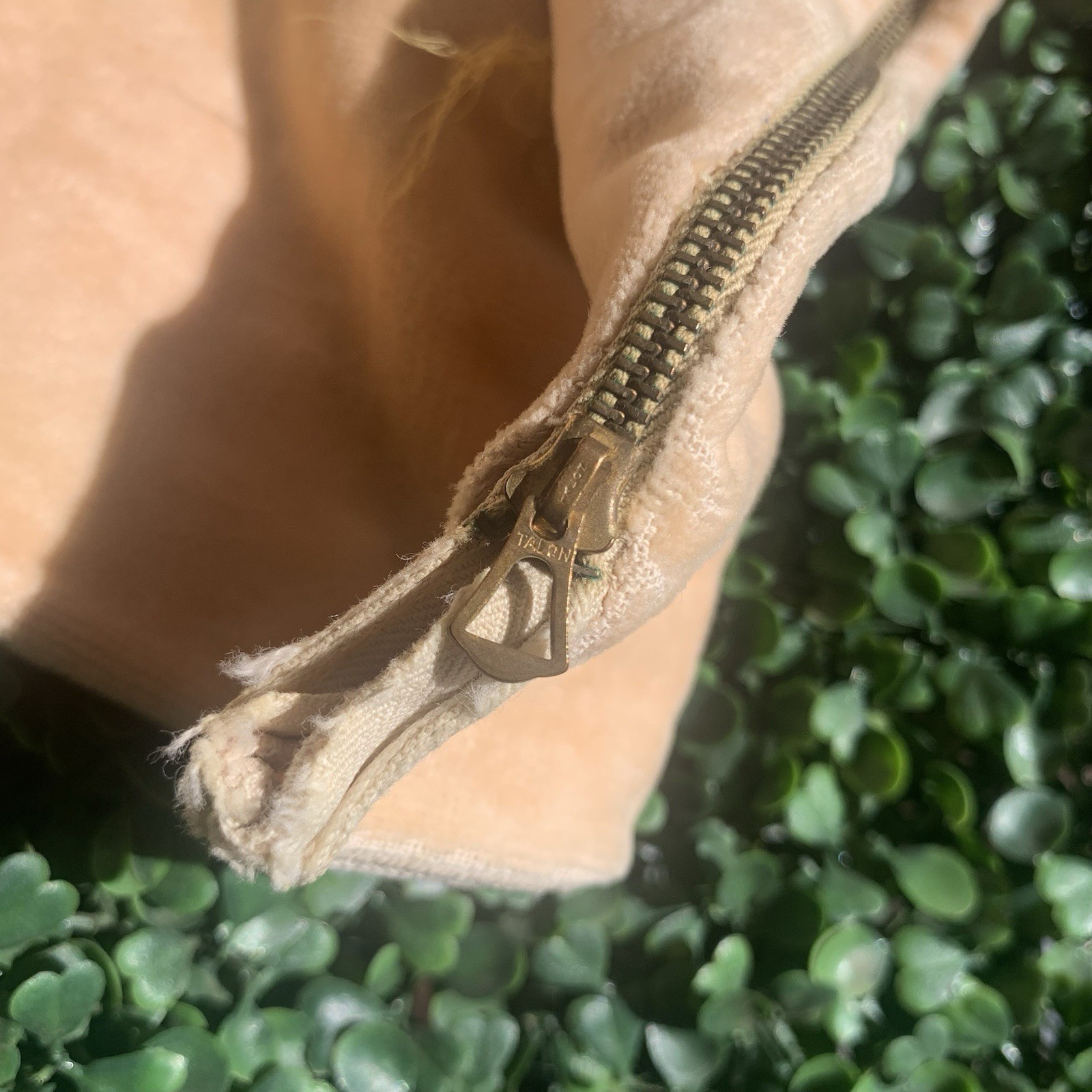 Antique 30s velvet small pillowcase metal talon zipper Antique 30s velvet small pillowcase metal talon zipper
