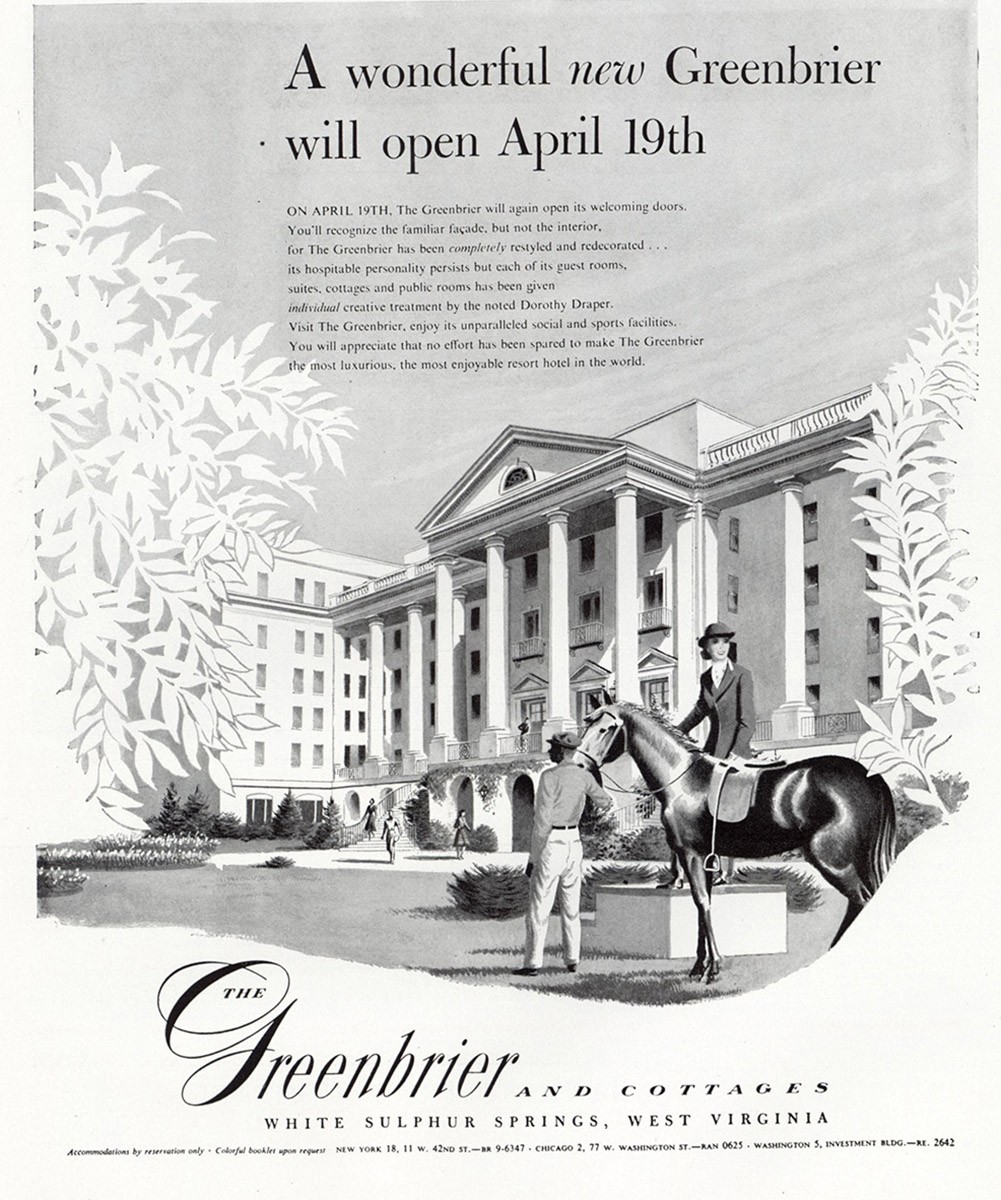 1948 Greenbrier: Wonderful New Greenbrier April 19th Vintage Print Ad 1948 Greenbrier: Wonderful New Greenbrier April 19th Vintage Print Ad