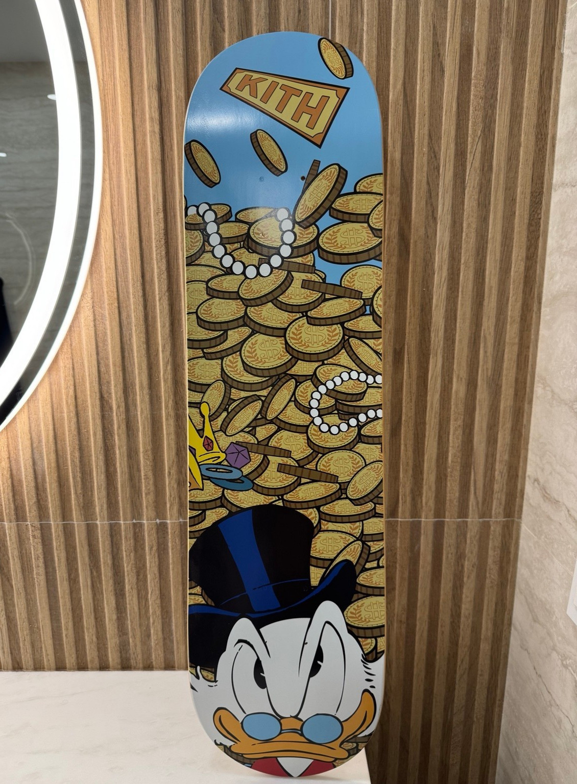 Kith x Disney Donald Duck Scrooge McDuck Skateboard Deck 90th Anniversary FW23
