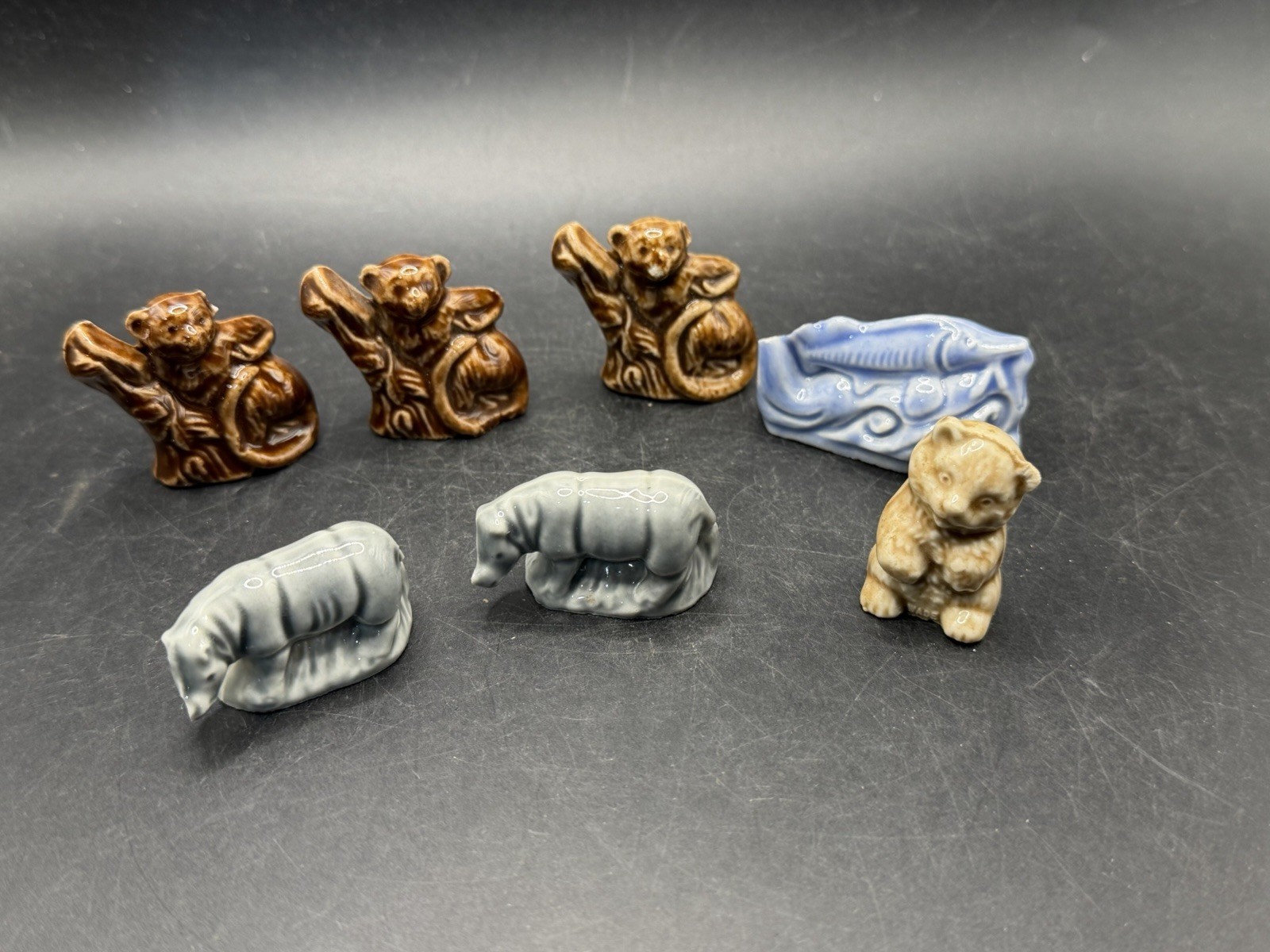 Vintage Lot 7 Wade Whimsies Animals Figurines England AS IS Chipped Damaged