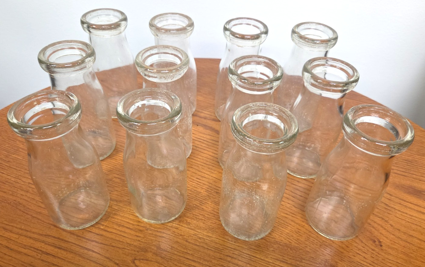 Vintage Lot of 12 Half Pint Glass Milk Bottles