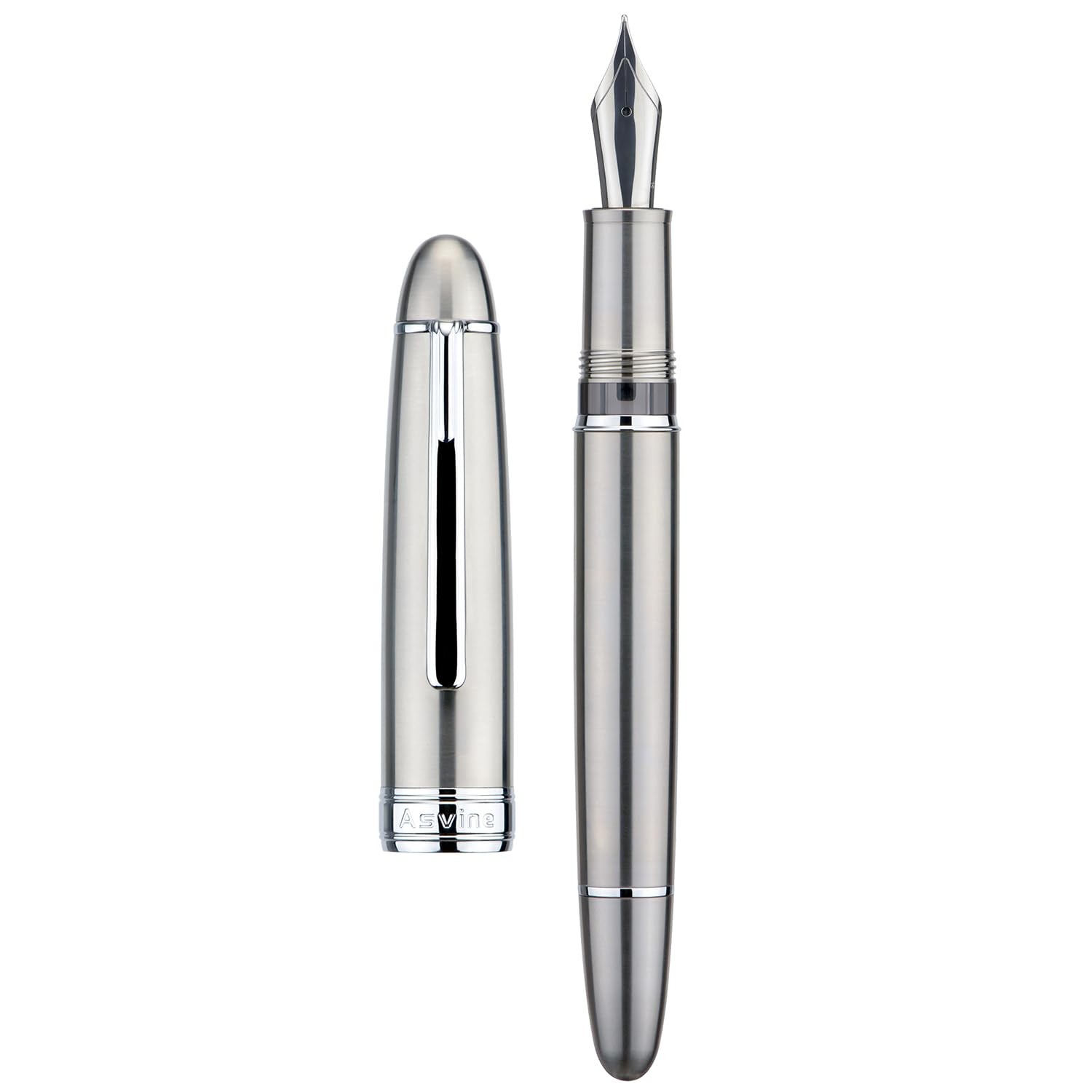 Asvine J16 Solid Titanium Fountain Pen Jowo Fine Nib Piston Filling