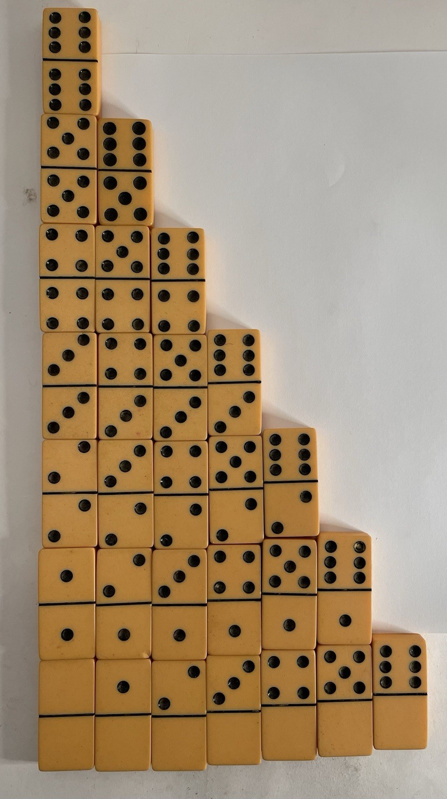 Vintage Butterscotch Bakelite Catalin Dominoes Complete Double Six 28 Piece Set