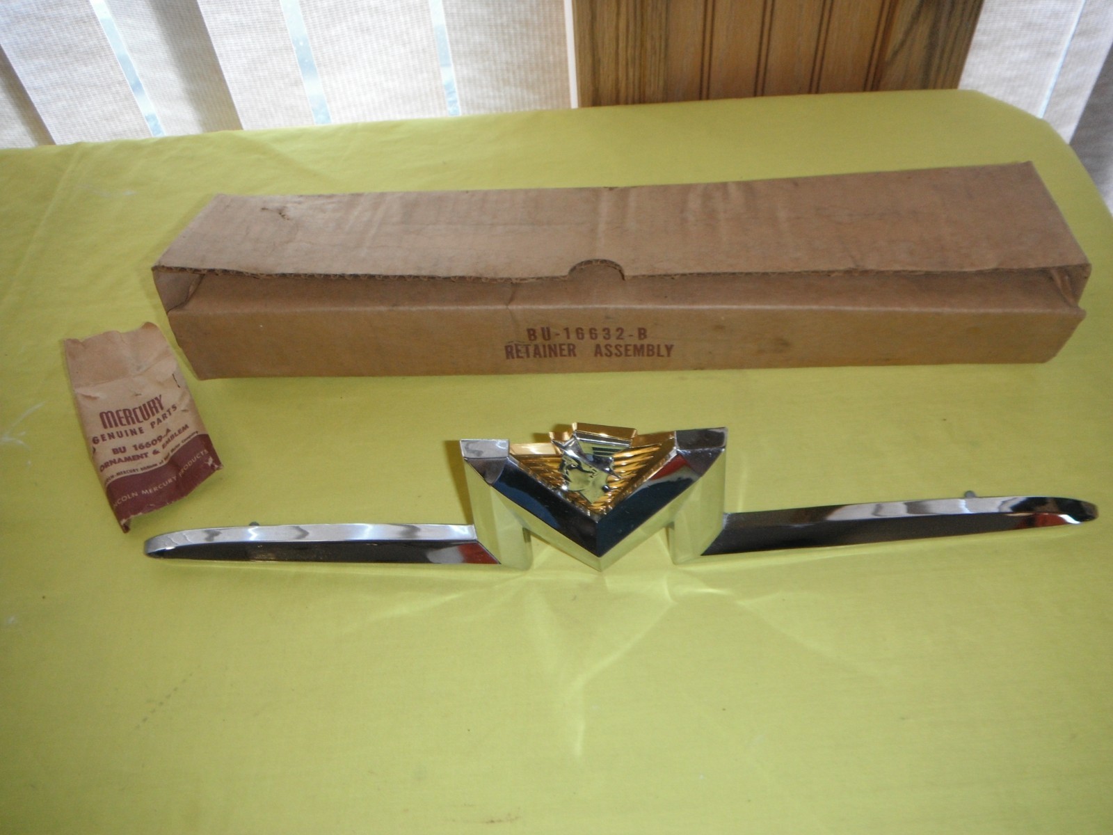 1956 NOS Mercury Monterey Montclair Vintage Hood Ornament Emblem Badge