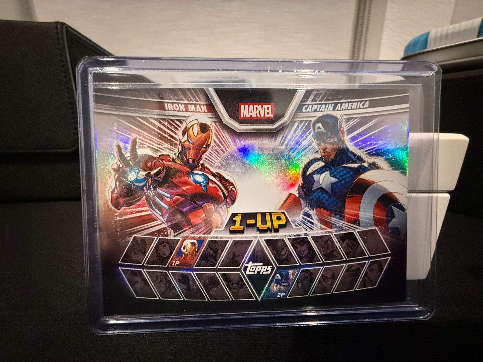Topps 2026 Marvel Neon 1-Up Refractor Iron Man vs Captain America 1UP-8