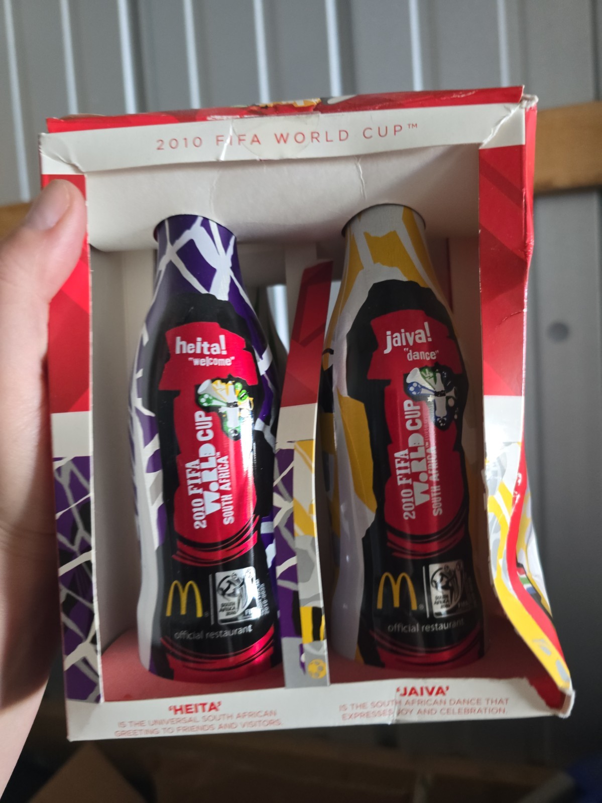 Coca Cola & McDonald's Alum Bottles FIFA 2010 World Cup Set / 4 NIB  -S.  Africa