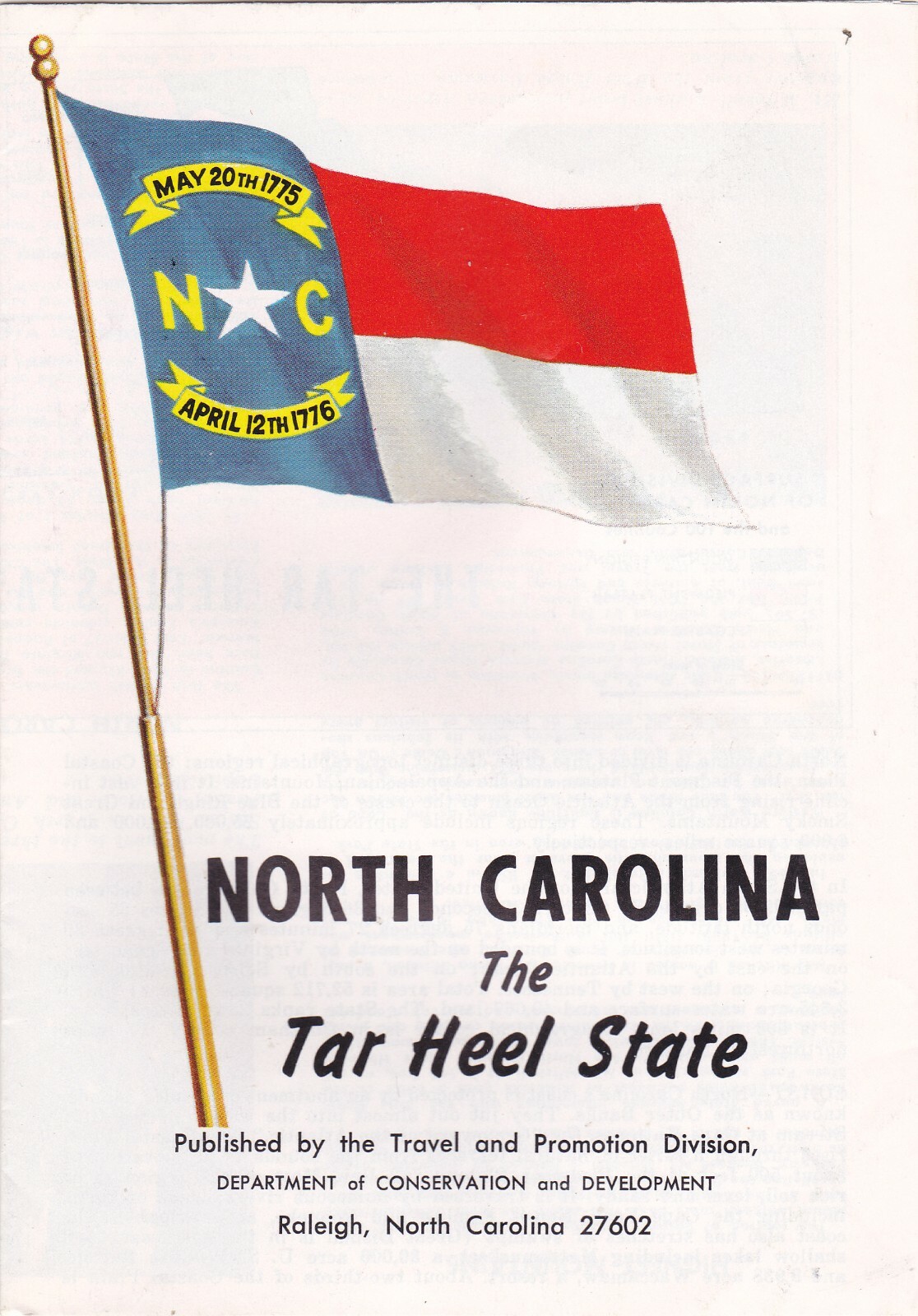 1960\'s North Carolina State Symbols & History Brochure