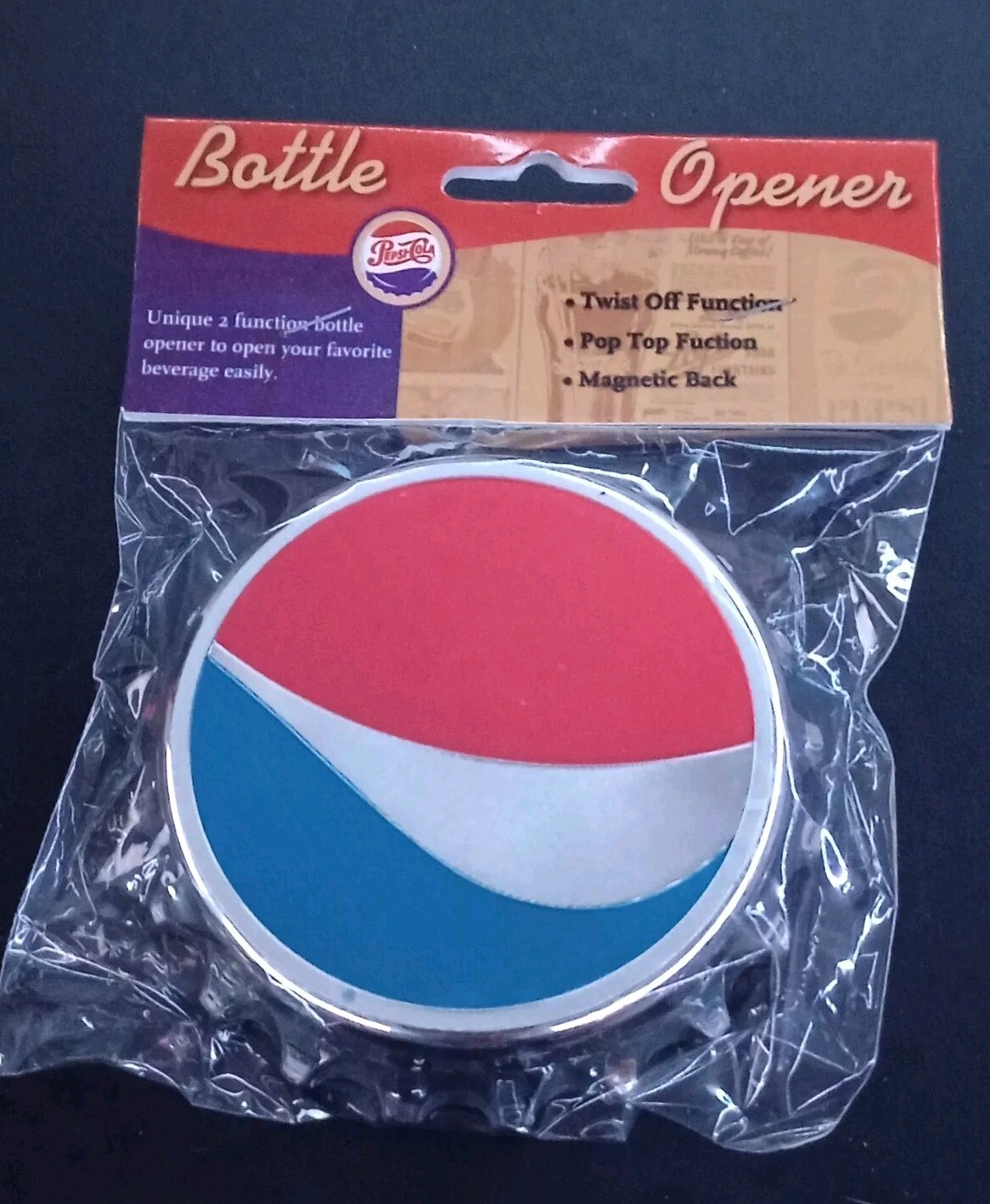 Pepsi (Bottle Cap Shaped) Metal Opener *Twist Top/Pop Top* for Soda Cola 