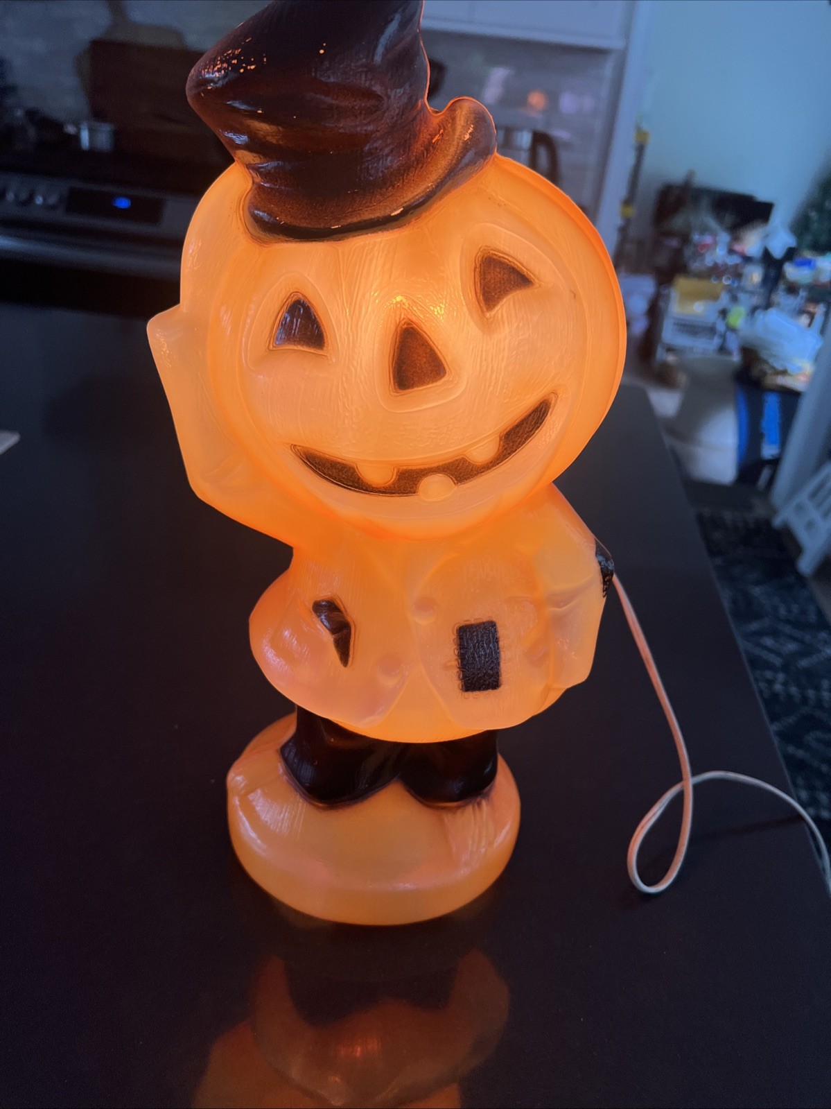 Vtg 60s Empire Scarecrow Jack O\' Lantern Pumpkin Halloween Blow Mold Light 14\