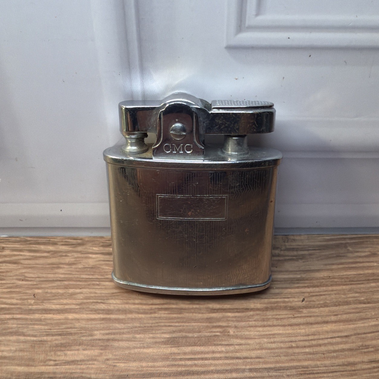 Vintage CMC Continental Pocket Petrol Lighter Silver Tone Untested Empty No Fuel
