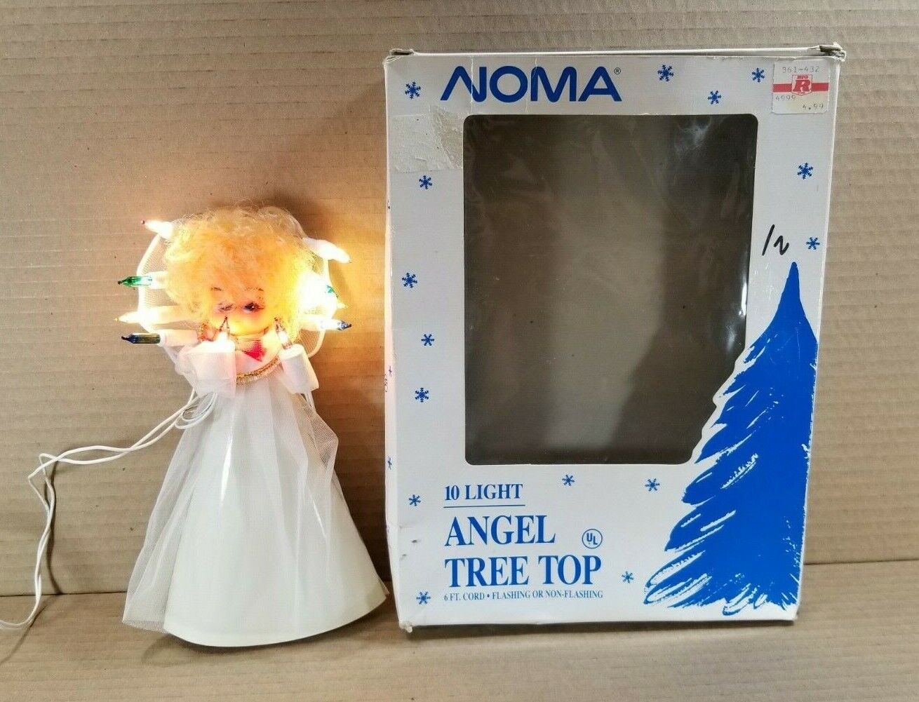 Vintage Noma 10 Light Angel Tree Decor 6 ft. Cord Flashing Or Non-Flashing READ