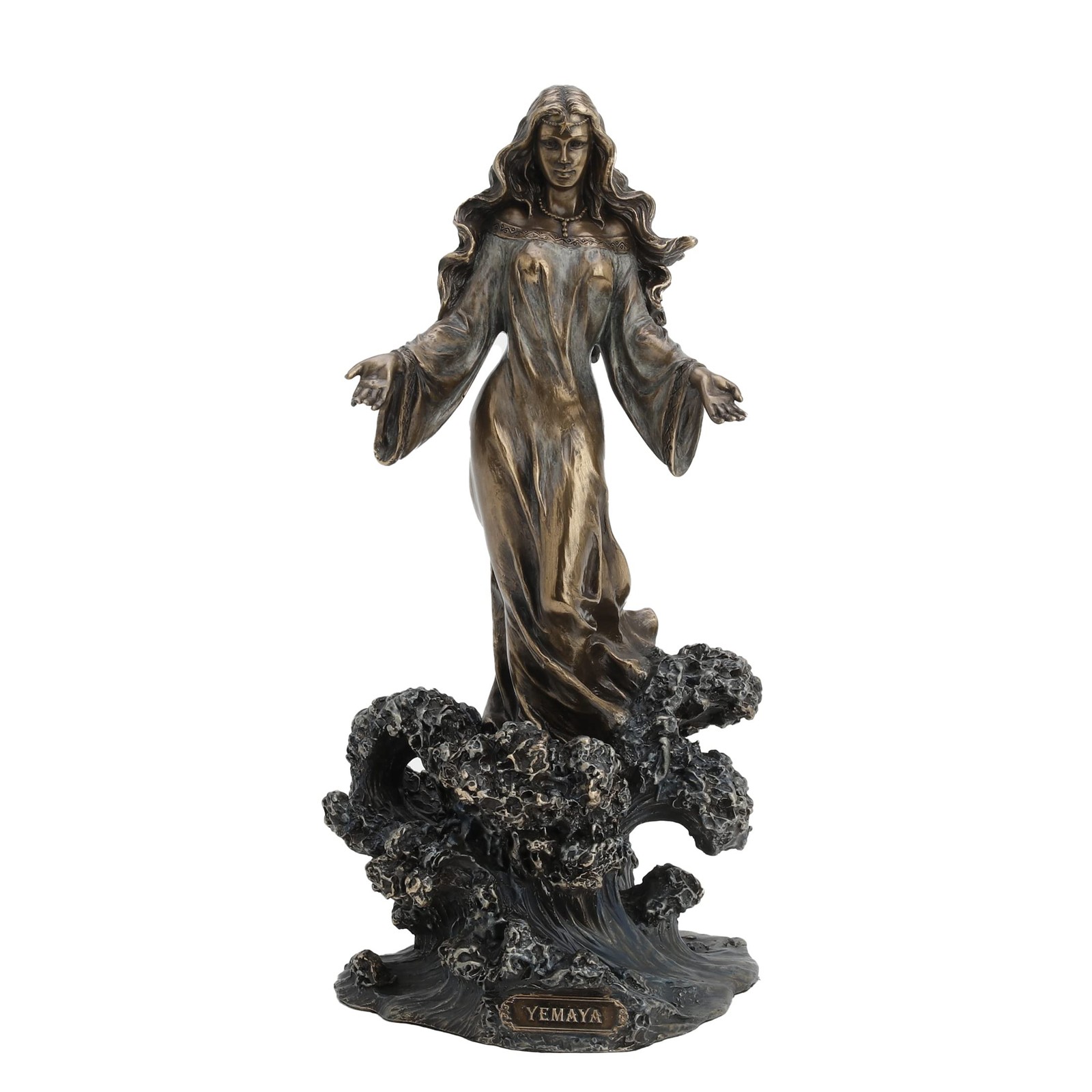 JFSM INC. Yemaya - Mother of All Standing on Ocean Wave Statue,Sculptures JFSM INC. Yemaya - Mother of All Standing on Ocean Wave Statue,Sculptures