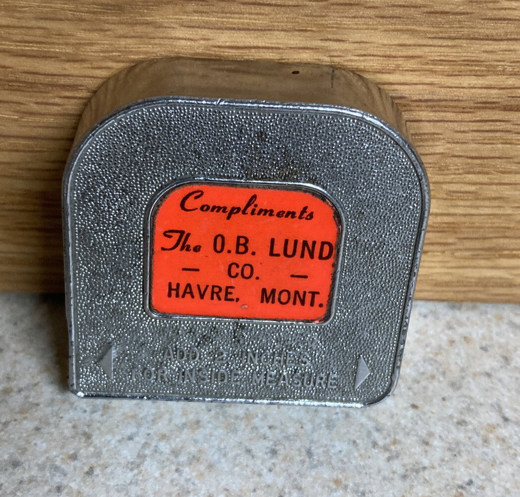 Vintage Complimentary Measuring Tape The O.B. LUND CO. HAVRE MONT. MONTANA