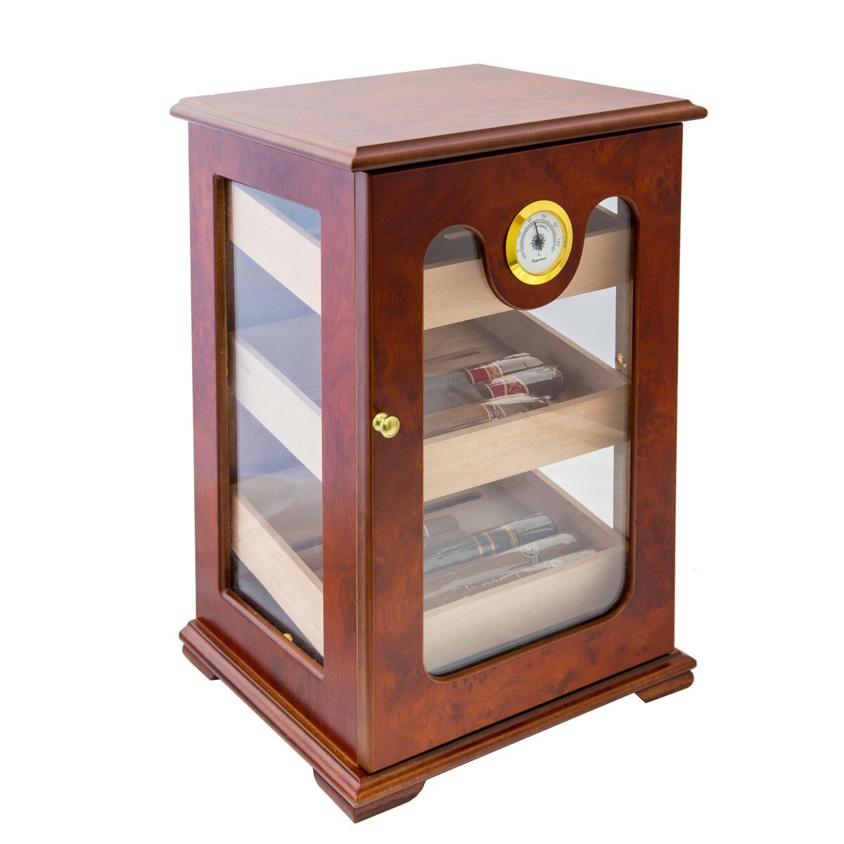 150 Cigars Storage Cabinet Countertop Tower Display Cedar Humidor Hygrometer