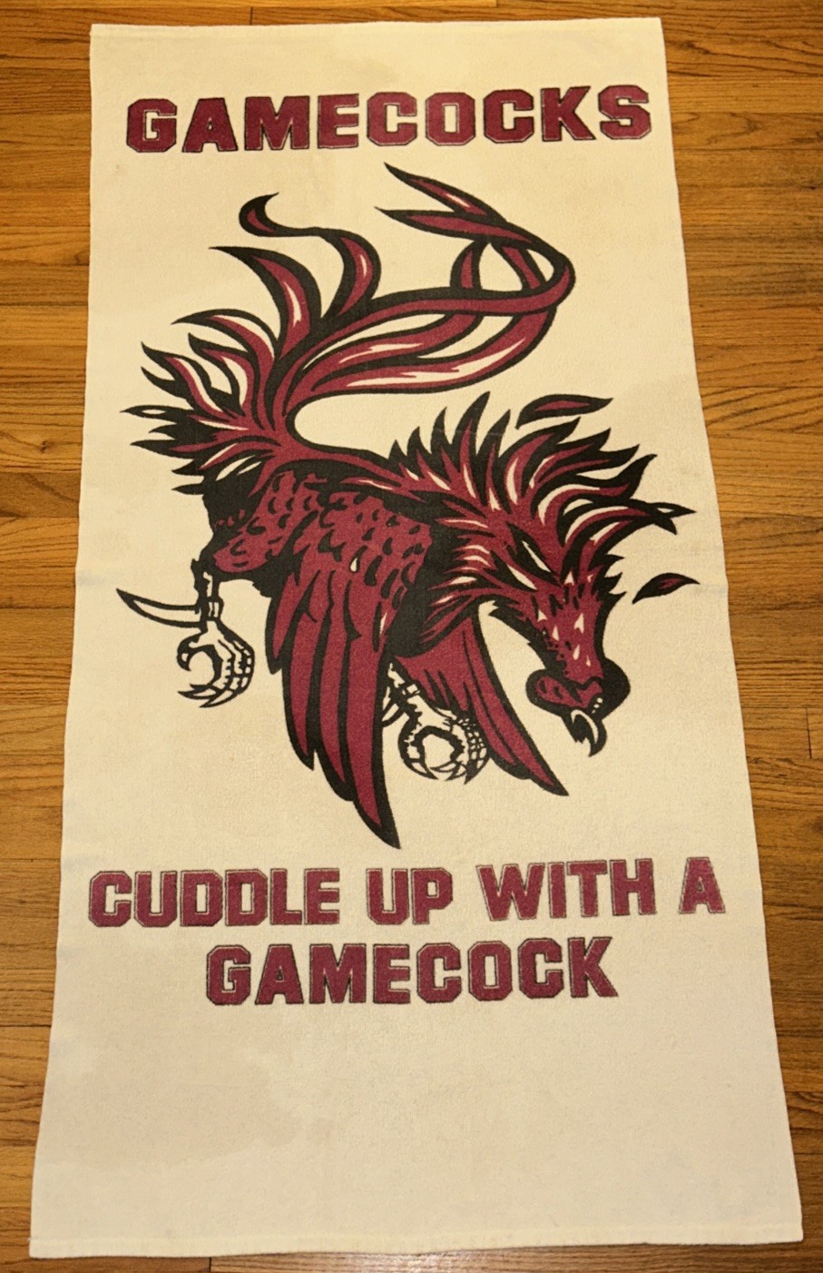 Vintage South Carolina Beach Towel “ Cuddle Up With A Gamecock” Unique 60x40”