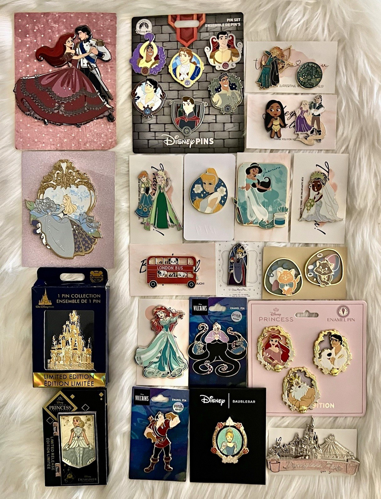 ATTN RESELLERS: Collection of 30 Auth Disney / Fantasy Pins -Tons of Princesses