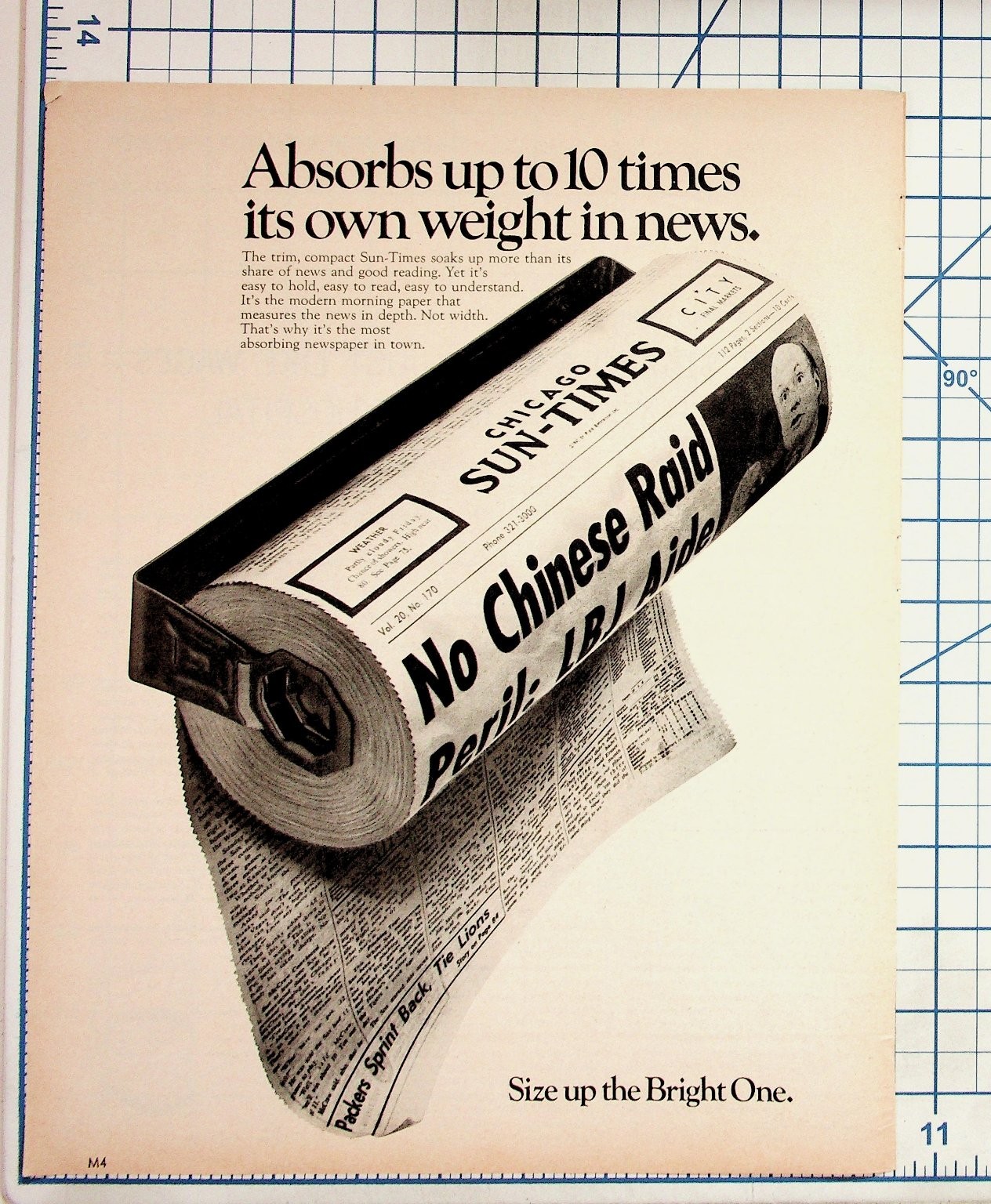 1960s Chicago Sun-Times Newspaper Ad Vintage Ephemera Print M4