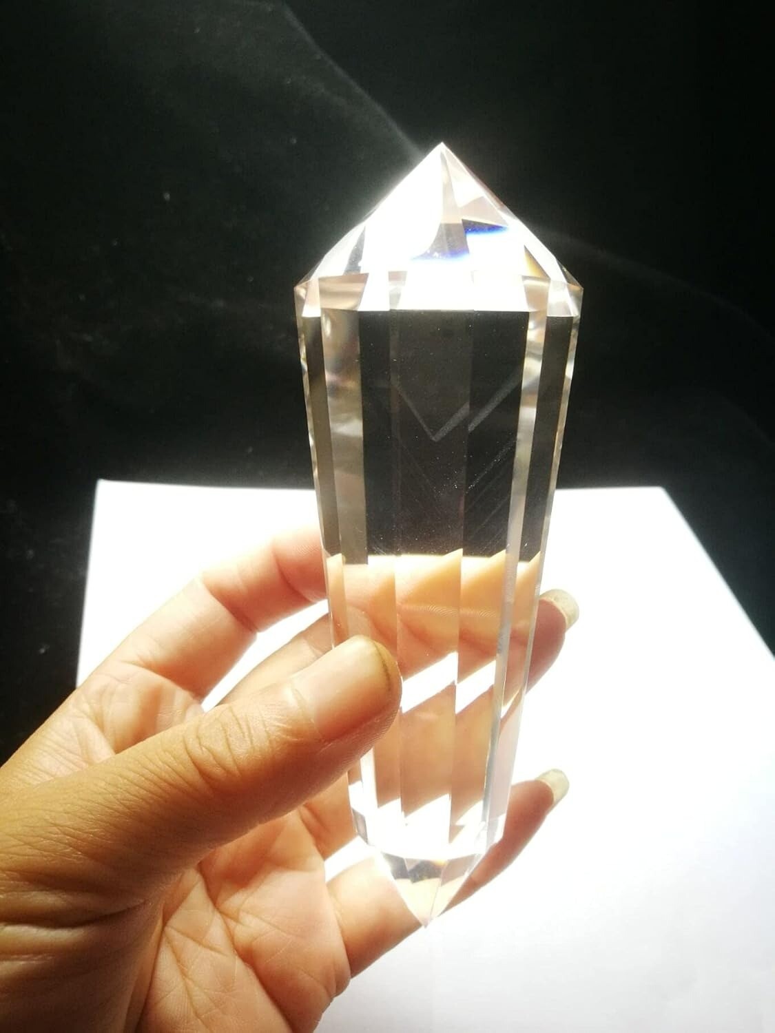 Real Tibetan Himalayan High Altitude Water Clear 12 Sided Phantom Crystal Point