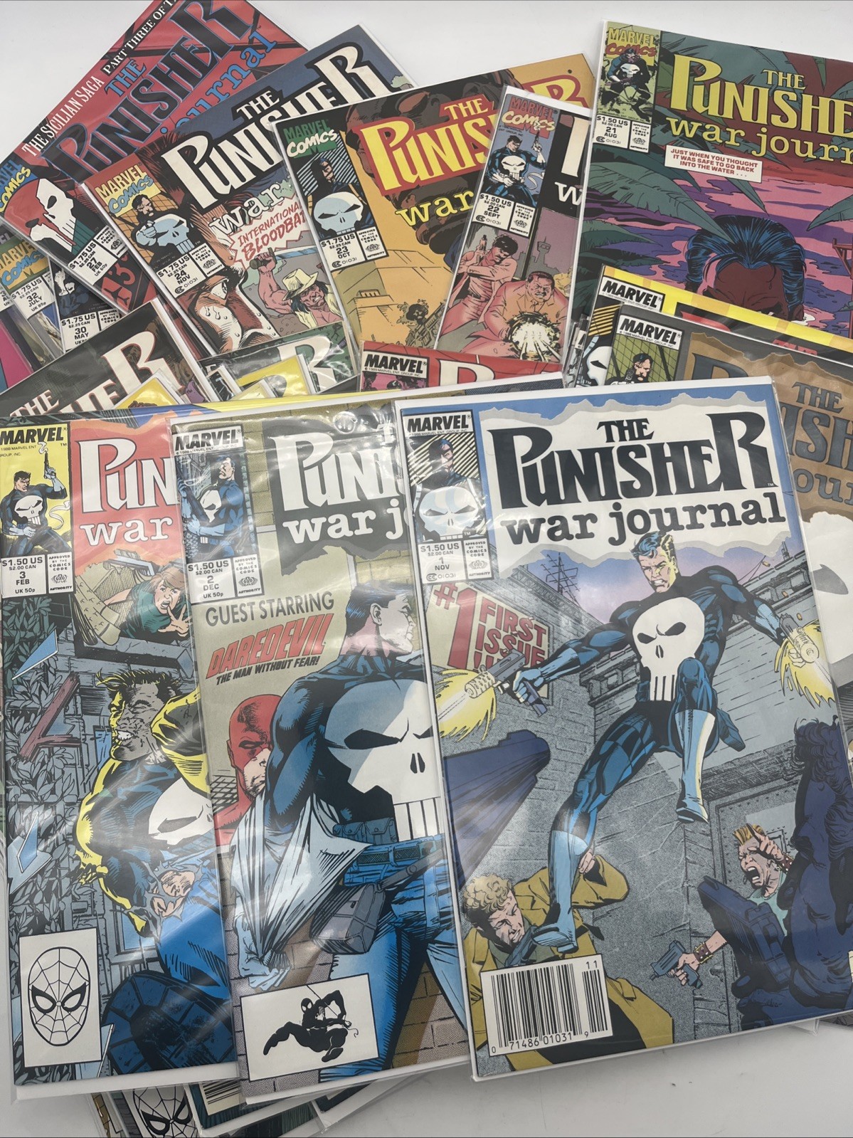 Punisher War Journal 1988-33 Issue Comic Lot Run #1 Origin Key Jim Lee Wolverine