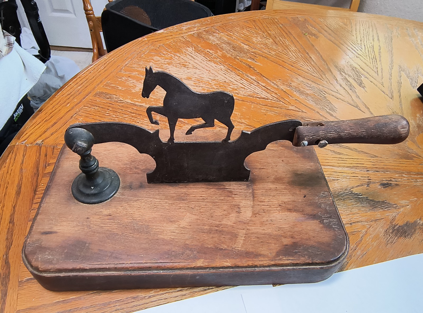 Antique Farm Country Horse Silhouette Food Chopper Cheese Cutter Board