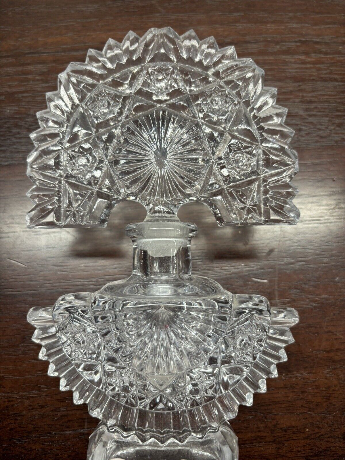 Vintage Crystal  MCM Diamond Cut Perfume Bottle 7”