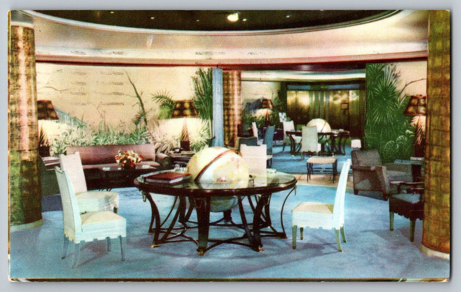 Postcard - Lobby Del Hotel Bamer, Mexico, D. F.